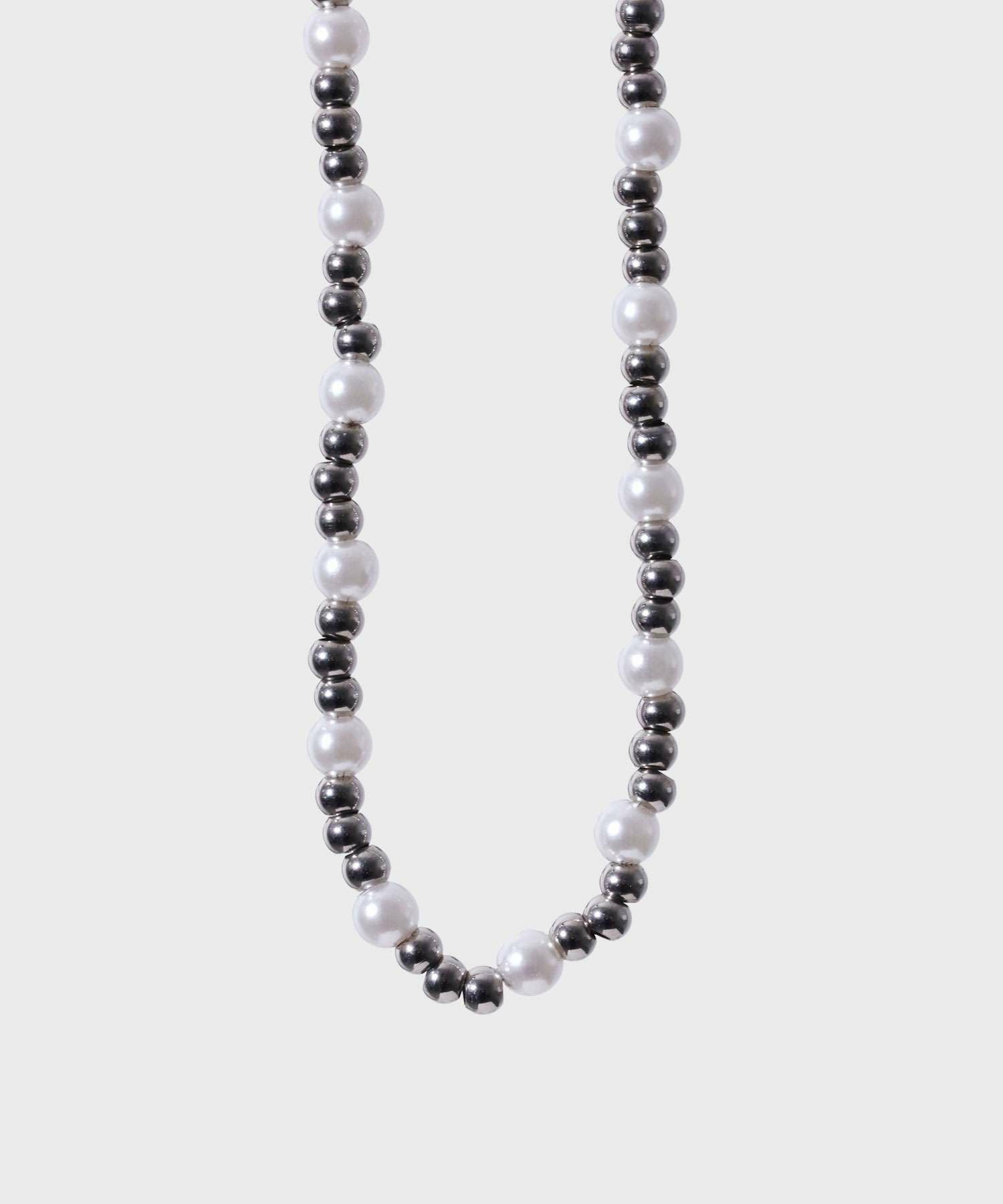 MELLOW”パールミックスボールチェーンネックレス（ラージ）/ステンレス