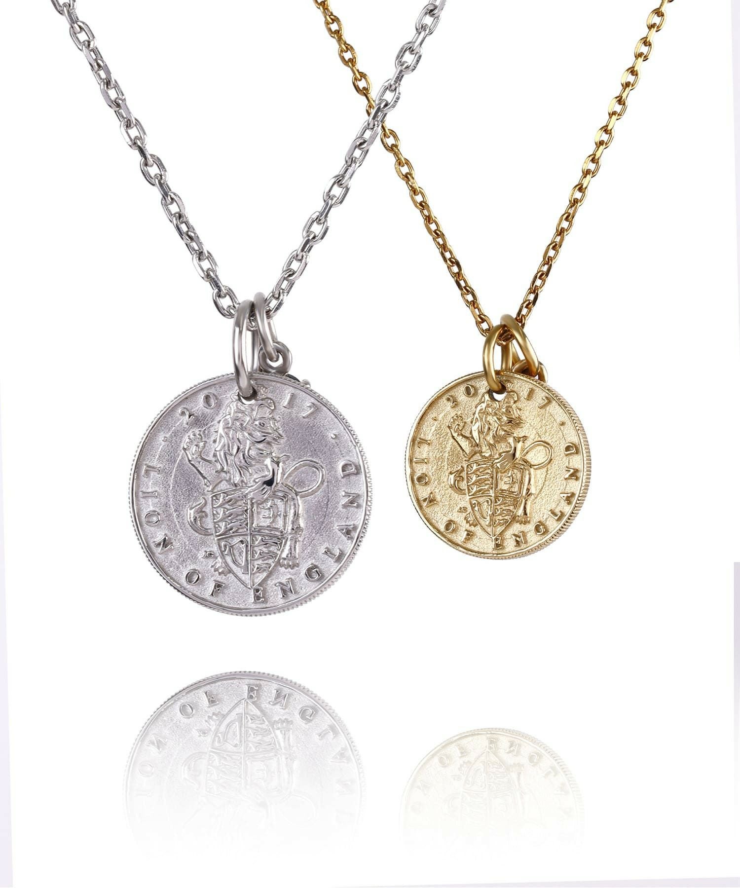 【限定展開】“LH-1”ライオンコインペアネックレス/サージカルステンレス（金属アレルギー対応）