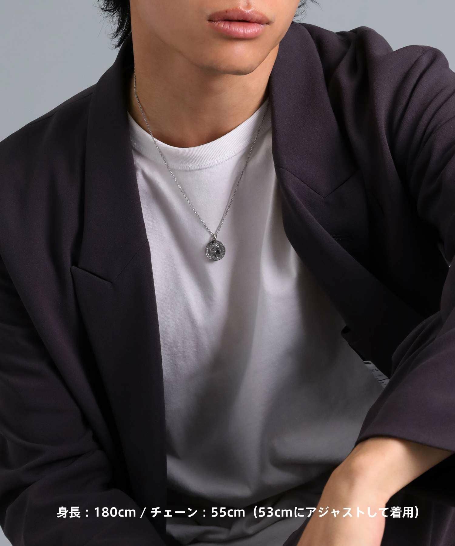 【限定展開】“LH-1”ライオンコインペアネックレス/サージカルステンレス（金属アレルギー対応）