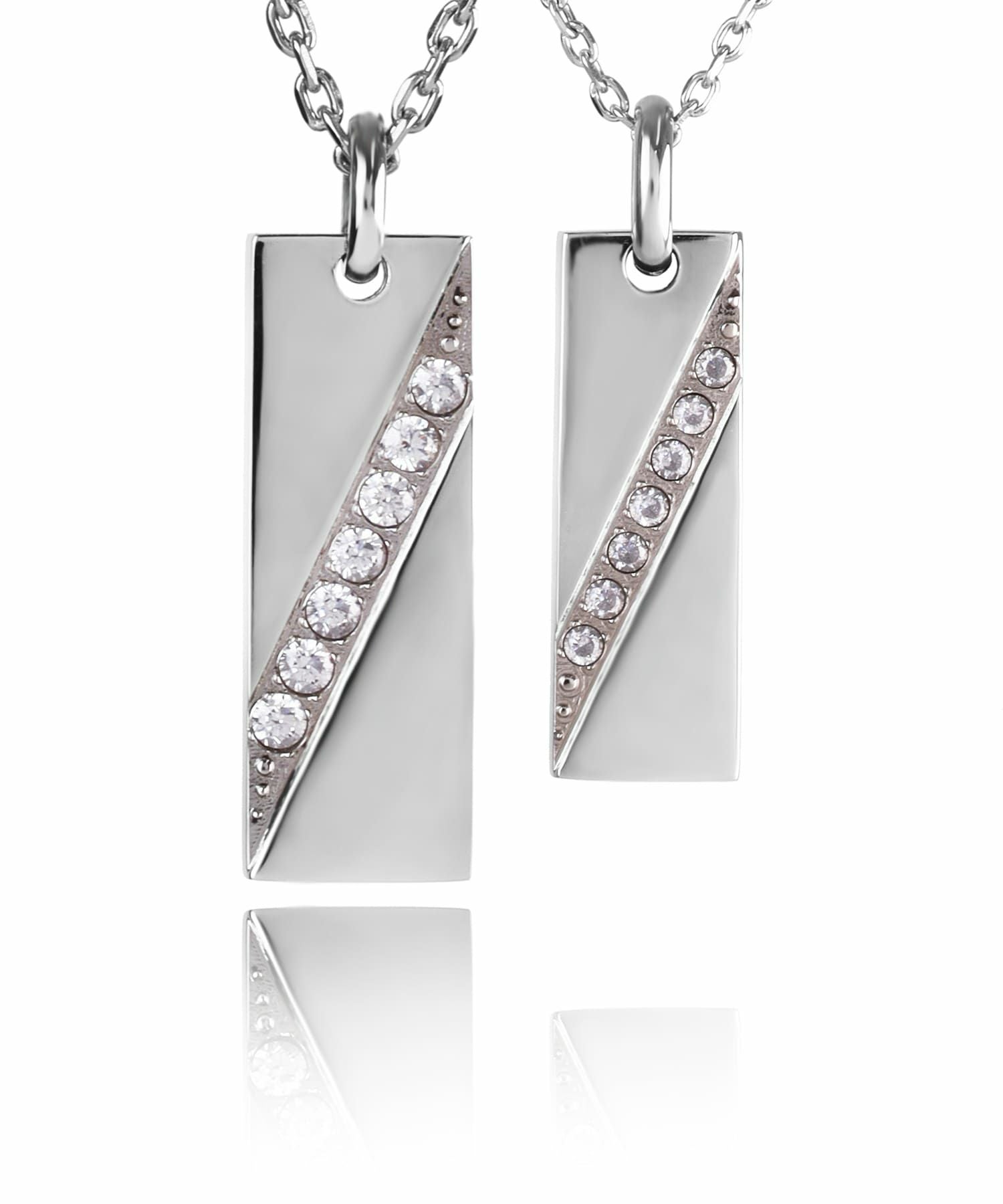 限定展開】“LH-1”ジェムプレートペアネックレス/サージカルステンレス