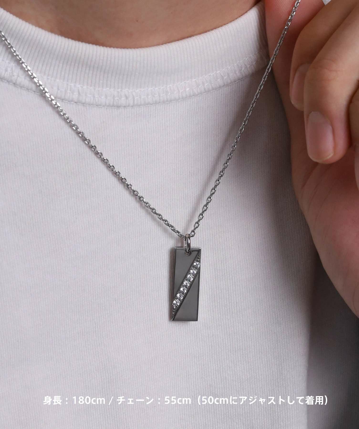 限定展開】“LH-1”ジェムプレートペアネックレス/サージカルステンレス