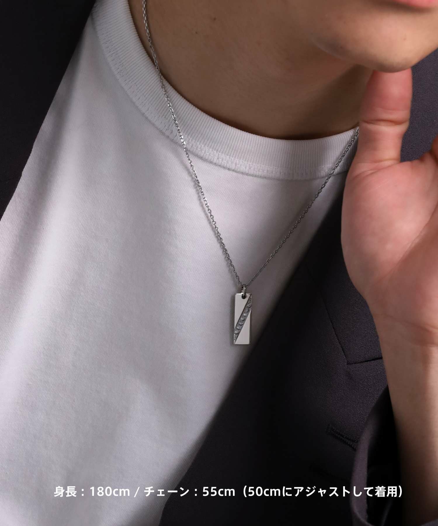 限定展開】“LH-1”ジェムプレートペアネックレス/サージカルステンレス