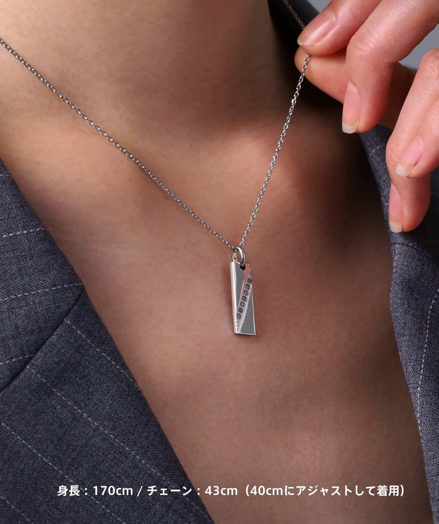 限定展開】“LH-1”ジェムプレートペアネックレス/サージカルステンレス