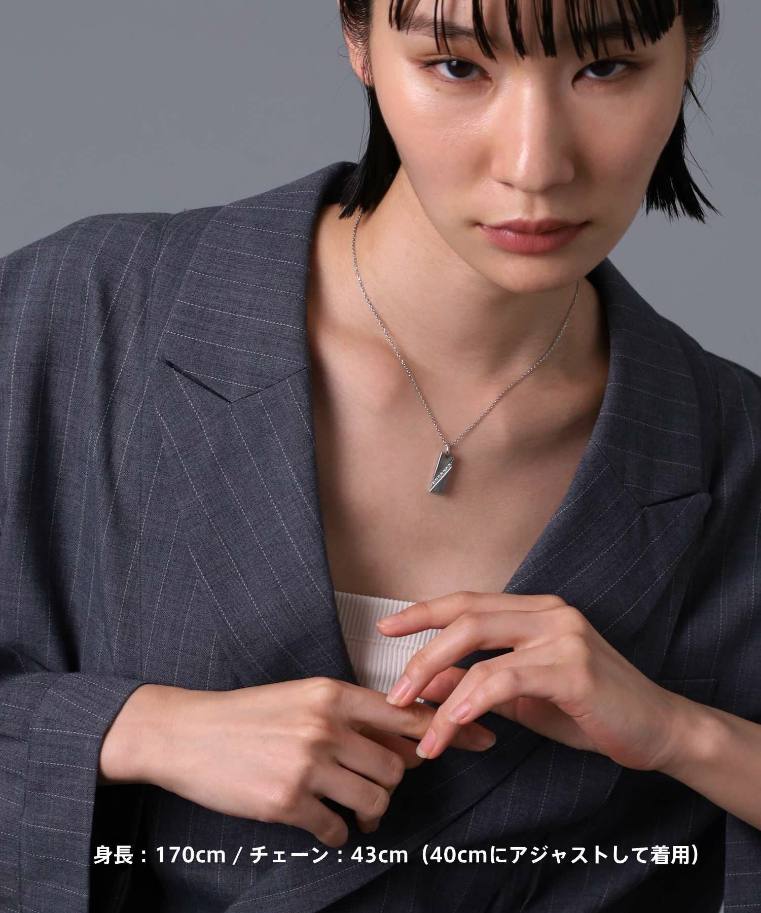 限定展開】“LH-1”ジェムプレートペアネックレス/サージカルステンレス