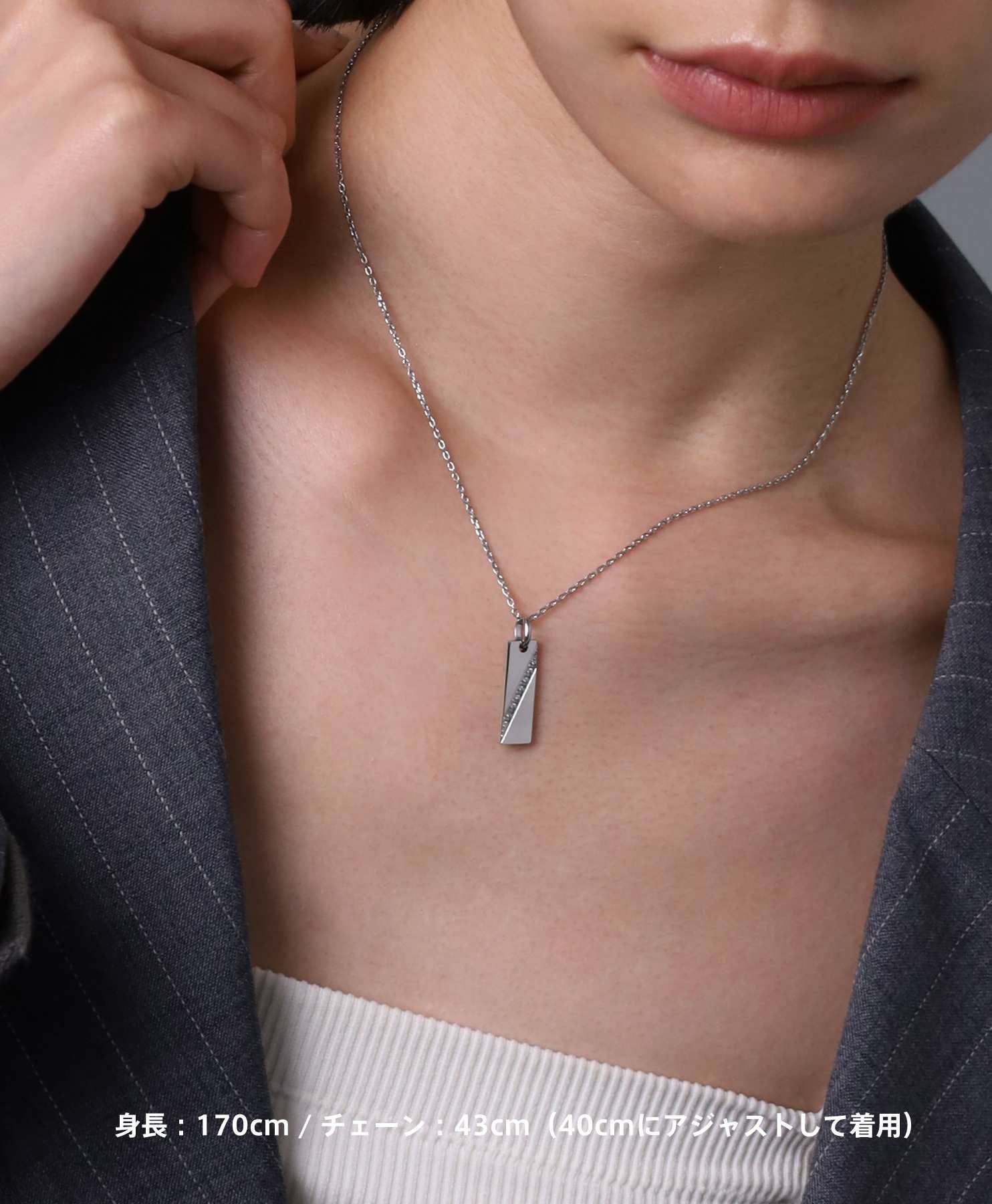 限定展開】“LH-1”ジェムプレートペアネックレス/サージカルステンレス