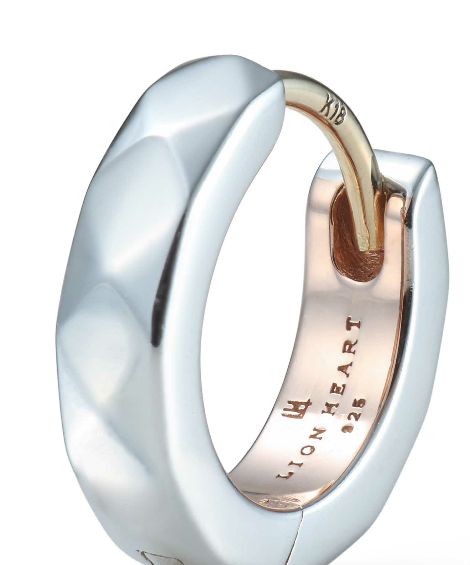 “THE EDGE”カッティングフープピアス/シルバー×ピンクゴールド/シルバー925