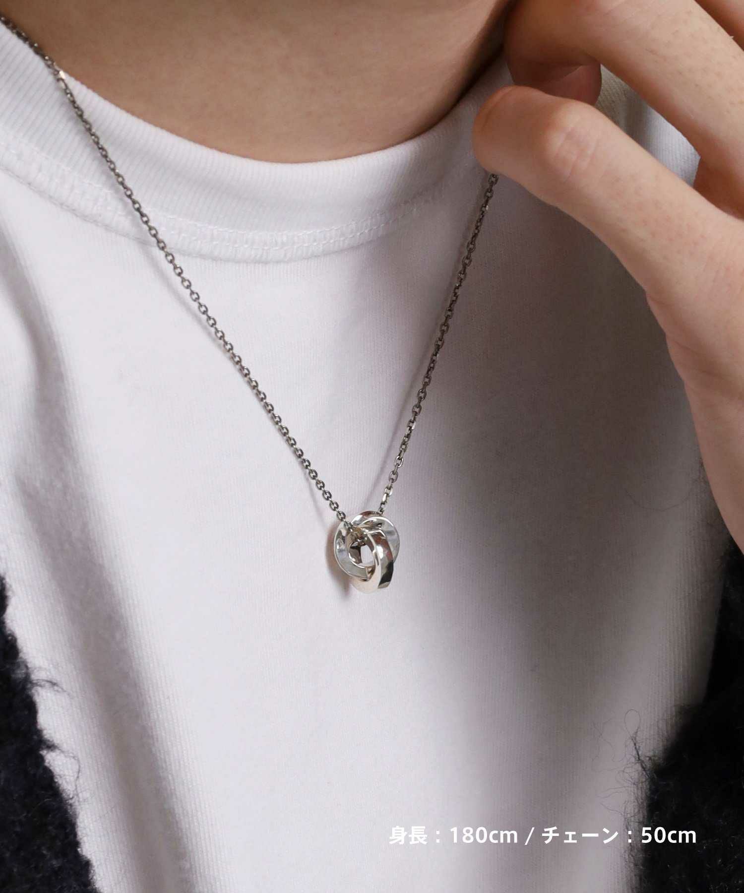 “Ivitz” eraワンツイストダブルリングネックレス/シルバー925