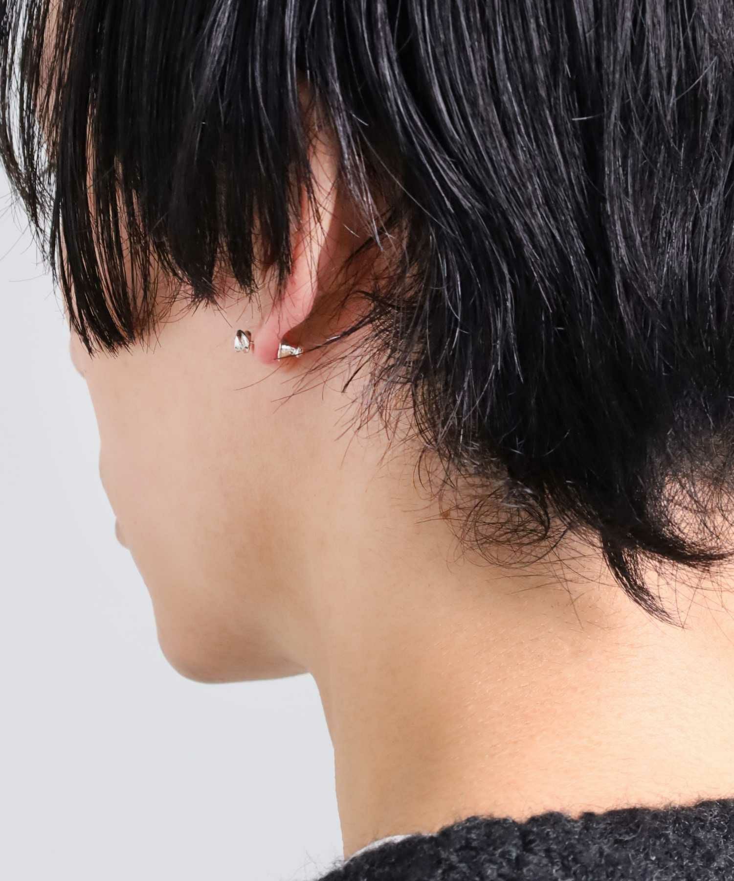 “for Gift”スタッズピアス/ツイスト/クリアジルコニア/シルバー925