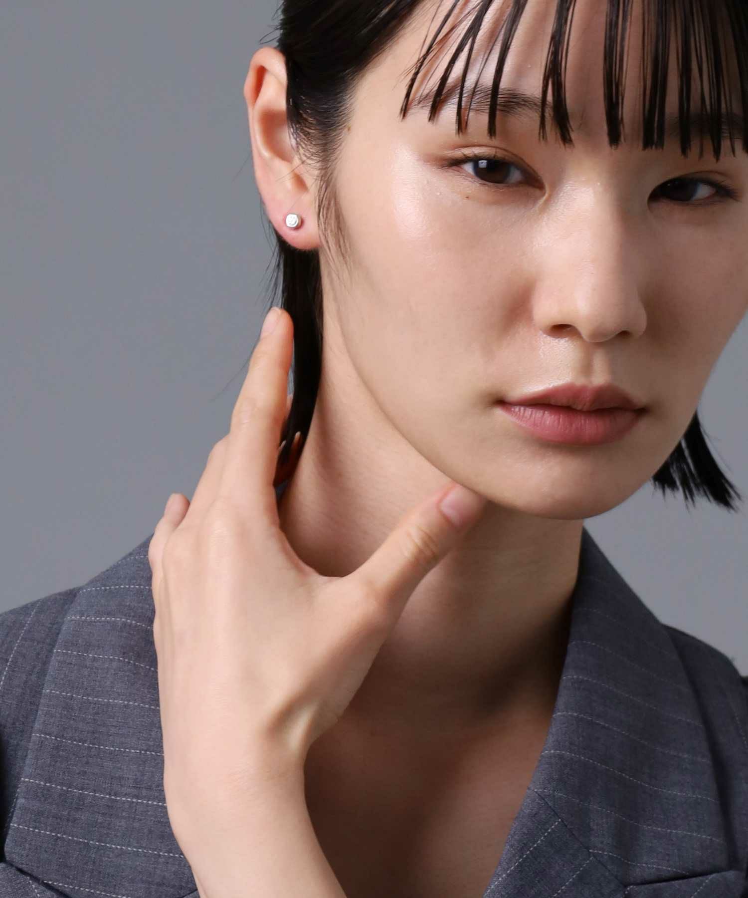 “for Gift”スタッズピアス/ツイスト/クリアジルコニア/シルバー925