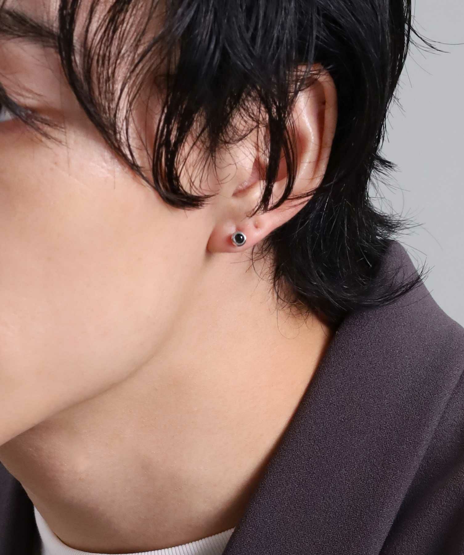 “for Gift”スタッズピアス/ツイスト/ブラックジルコニア/シルバー925