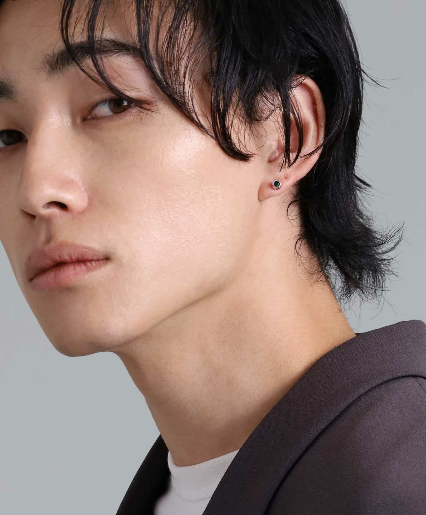 “for Gift”スタッズピアス/ツイスト/ブラックジルコニア/シルバー925