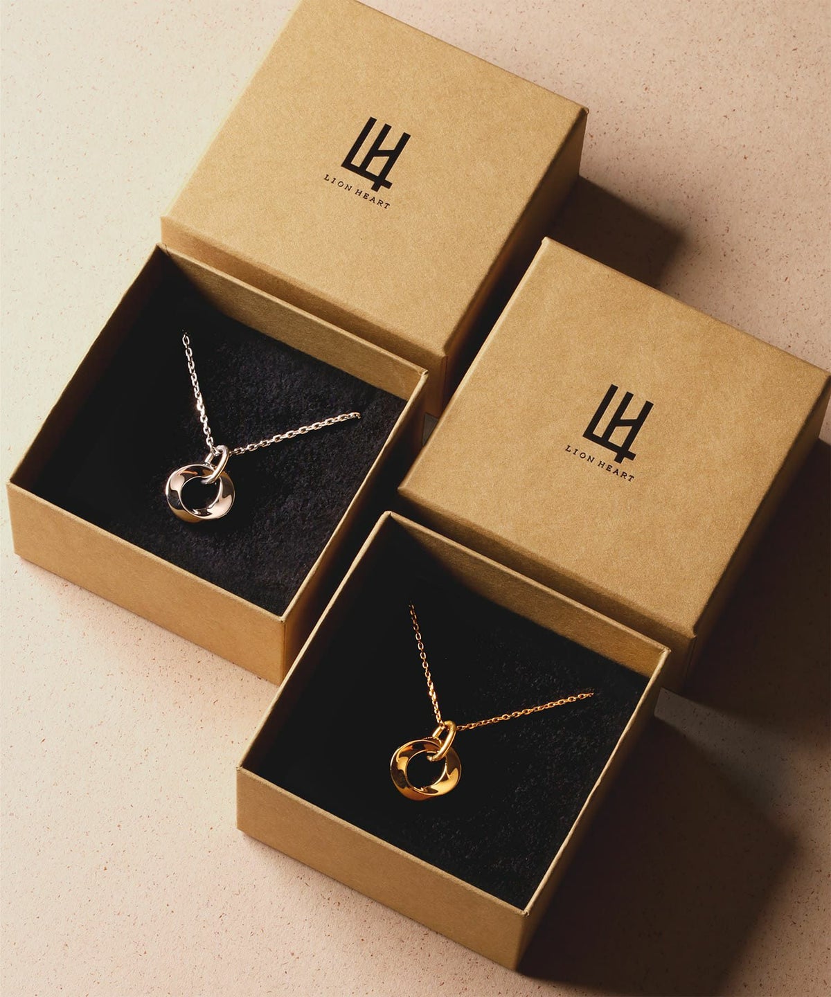 限定展開】“LH-1”ツイストリングペアネックレス/サージカルステンレス 