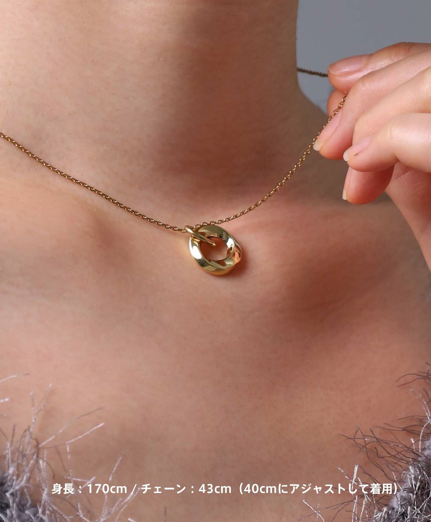 【限定展開】“LH-1”ツイストリングペアネックレス/サージカルステンレス（金属アレルギー対応）