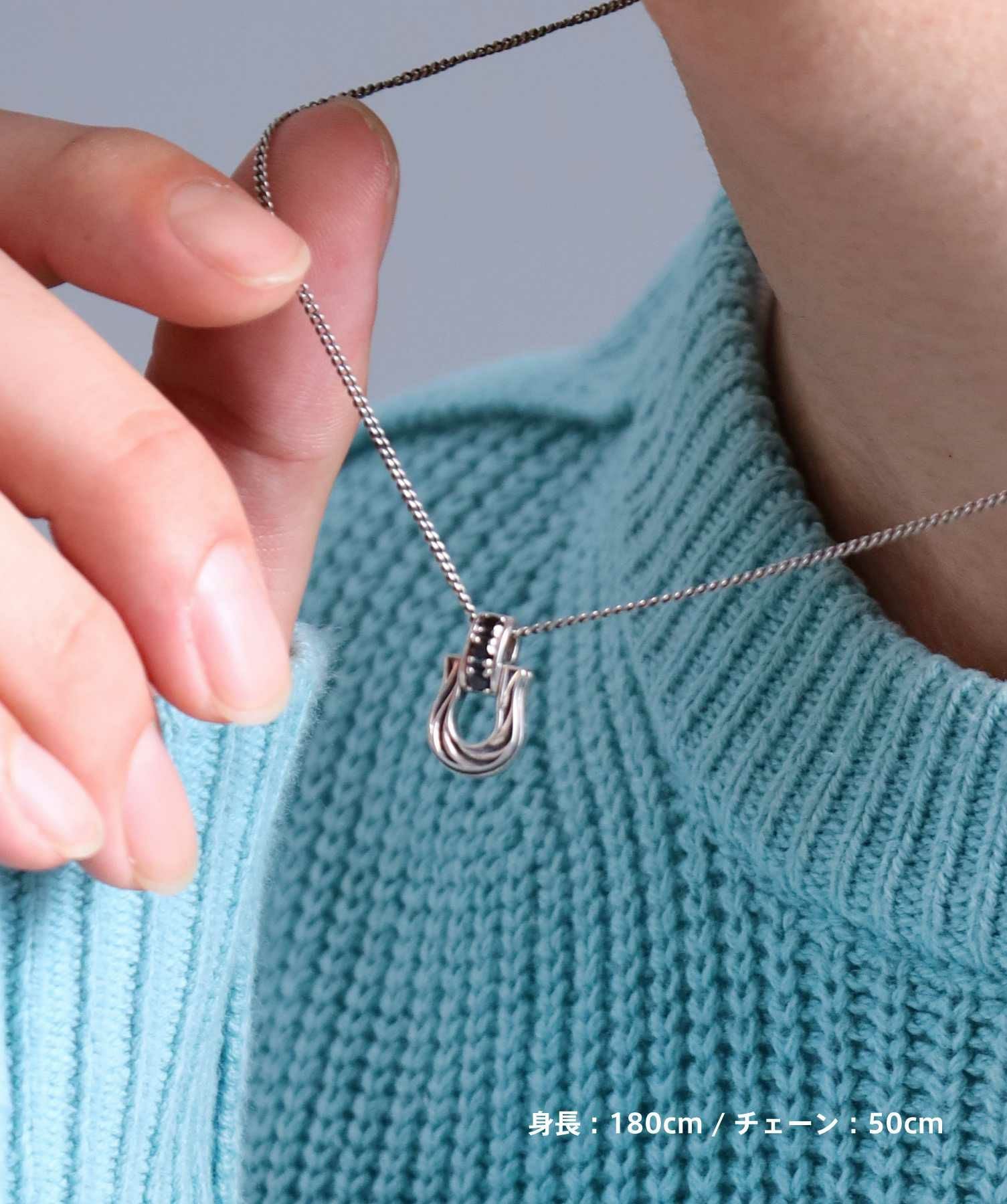 “LUCK”ツイストホースシューネックレス/シルバー925