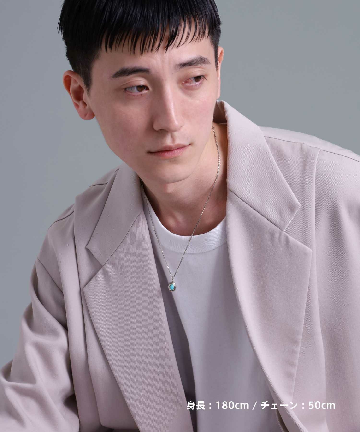 “BASIC”カレッジネックレス/ターコイズ/シルバー925