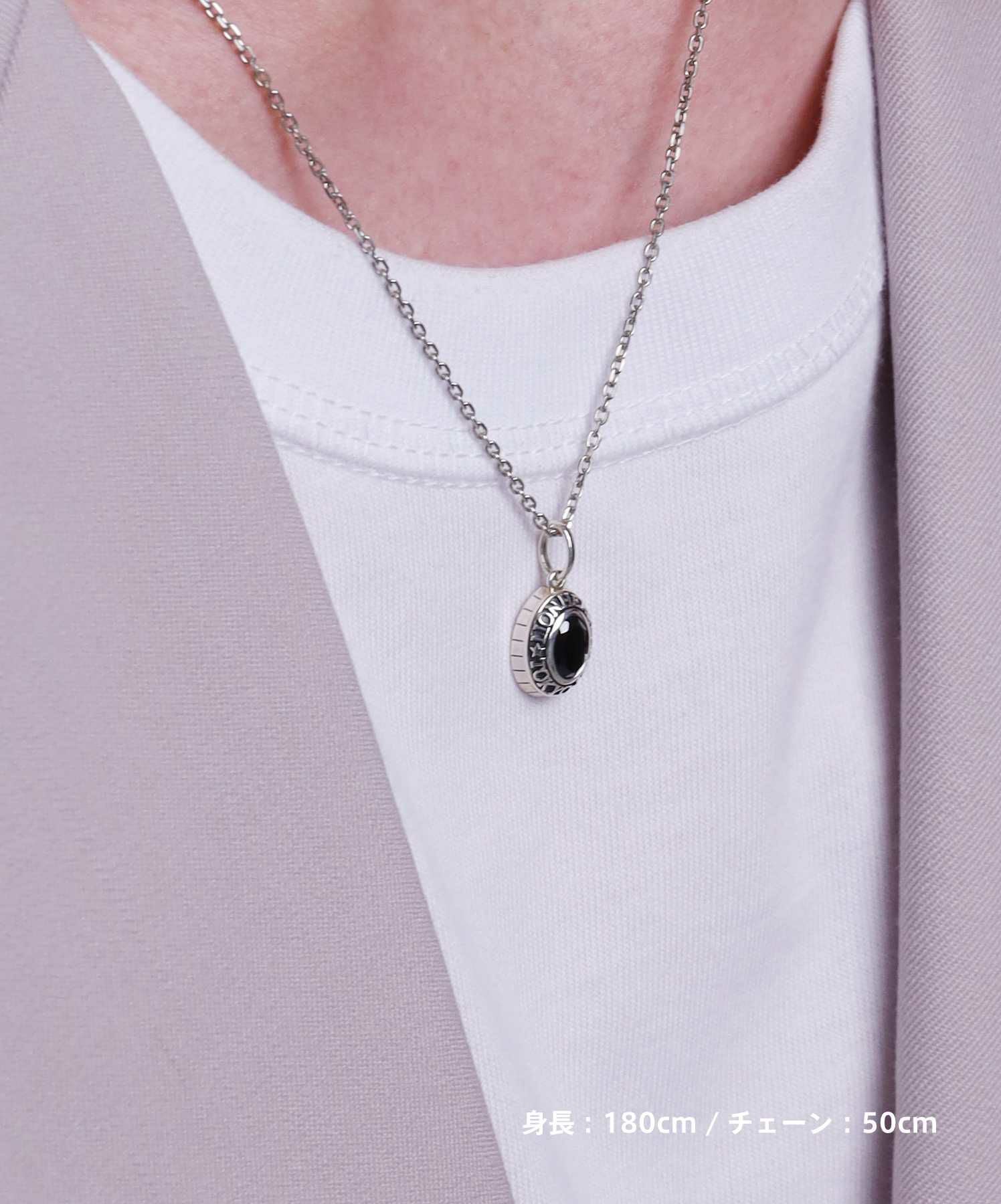 “BASIC”カレッジネックレス/ブラックジルコニア/シルバー925