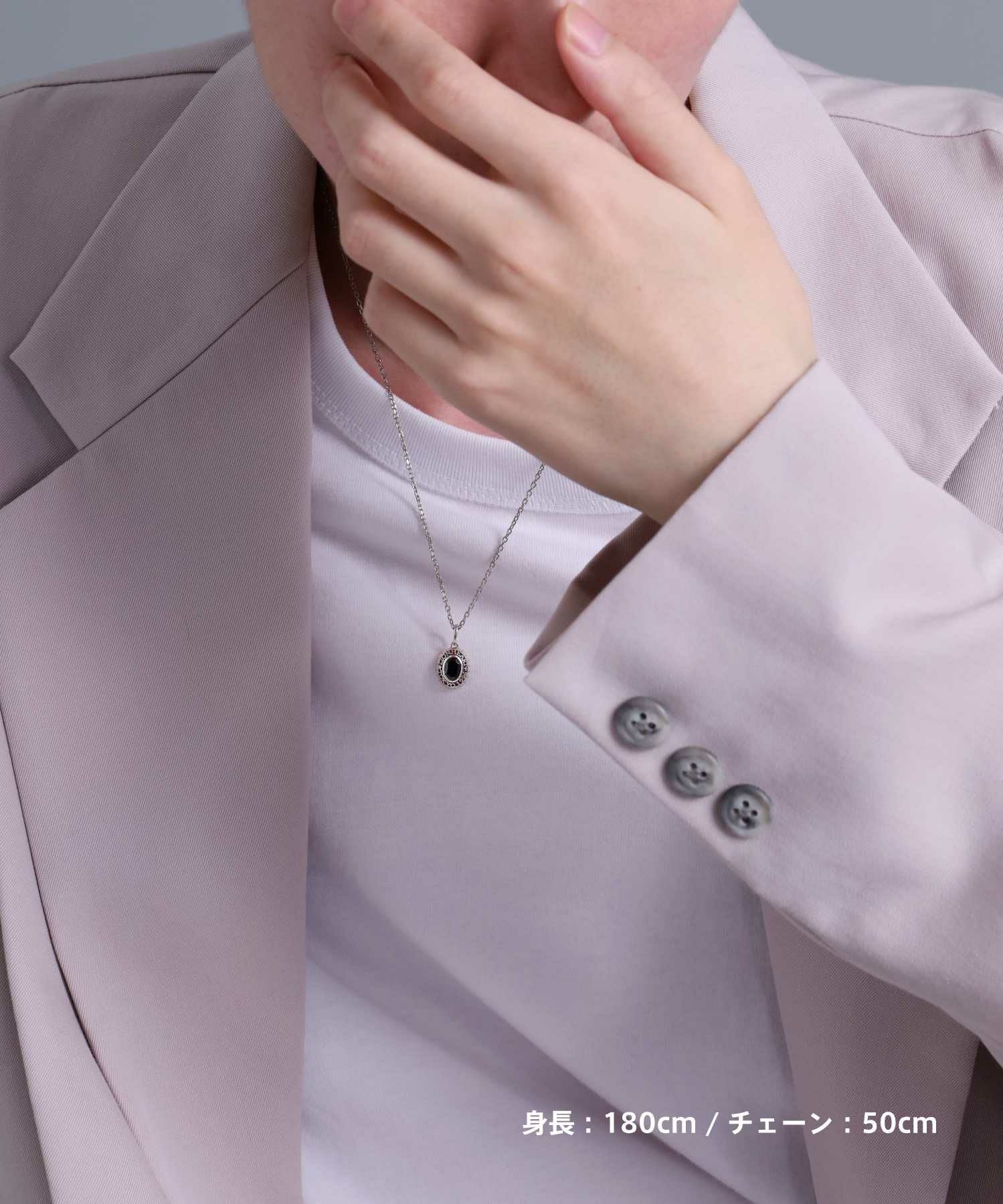 “BASIC”カレッジネックレス/ブラックジルコニア/シルバー925