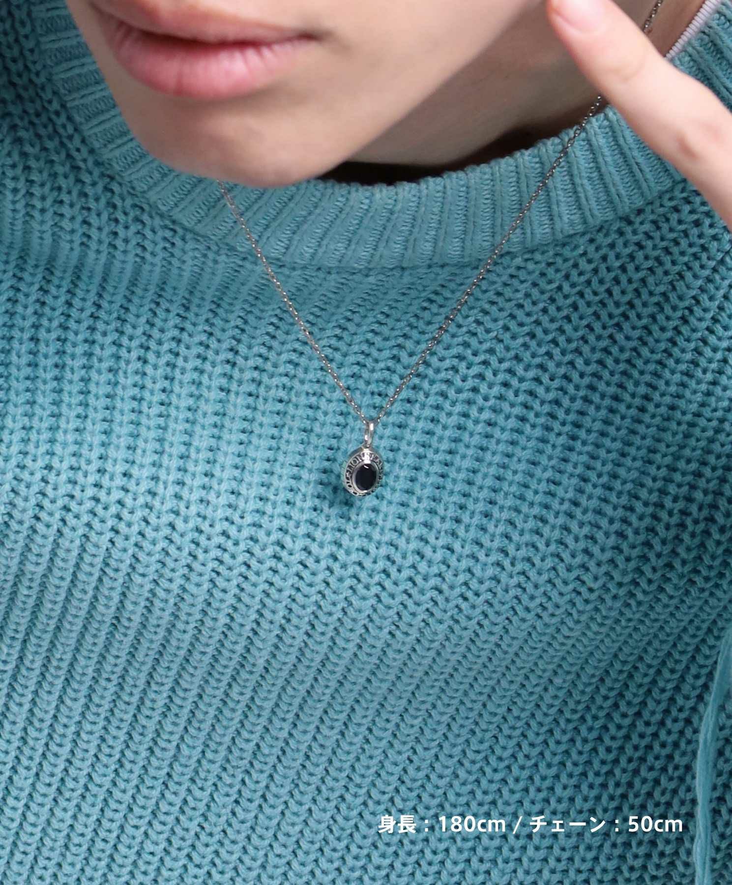 “BASIC”カレッジネックレス/ブラックジルコニア/シルバー925