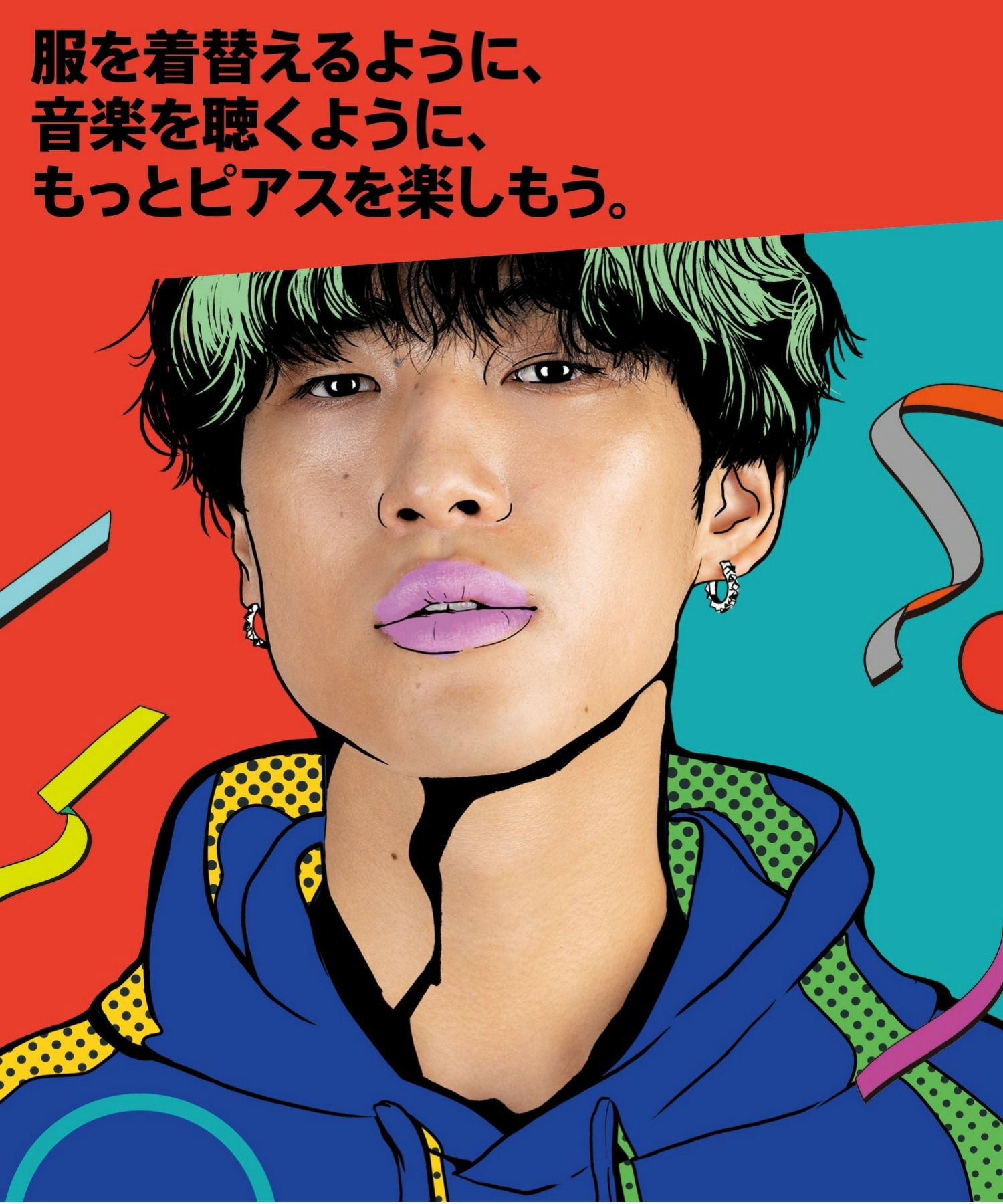 for Gift”クロッシングピアス/シティポップ“TYPE D”/シルバー925