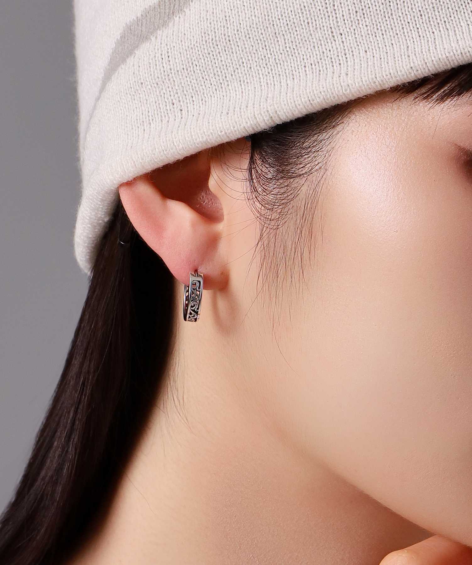 for Gift”クロッシングピアス/シティポップ“TYPE J”/シルバー925