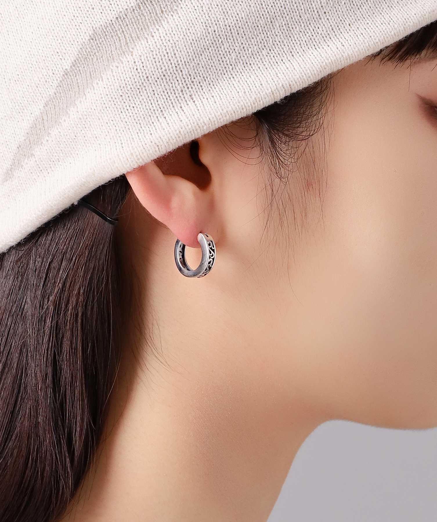 for Gift”クロッシングピアス/シティポップ“TYPE J”/シルバー925