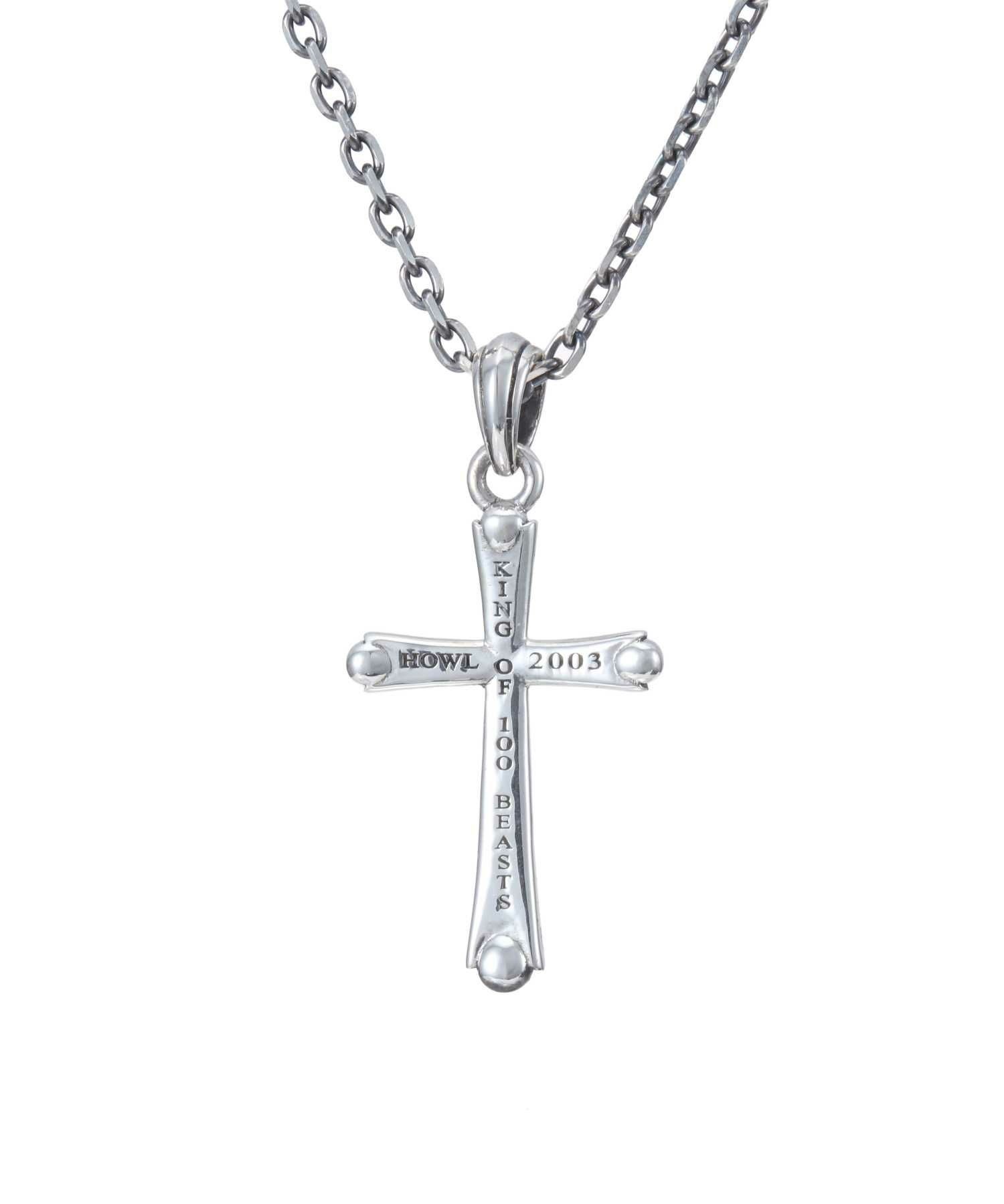 “HOWL”スレンダークロウクロスネックレス/シルバー925