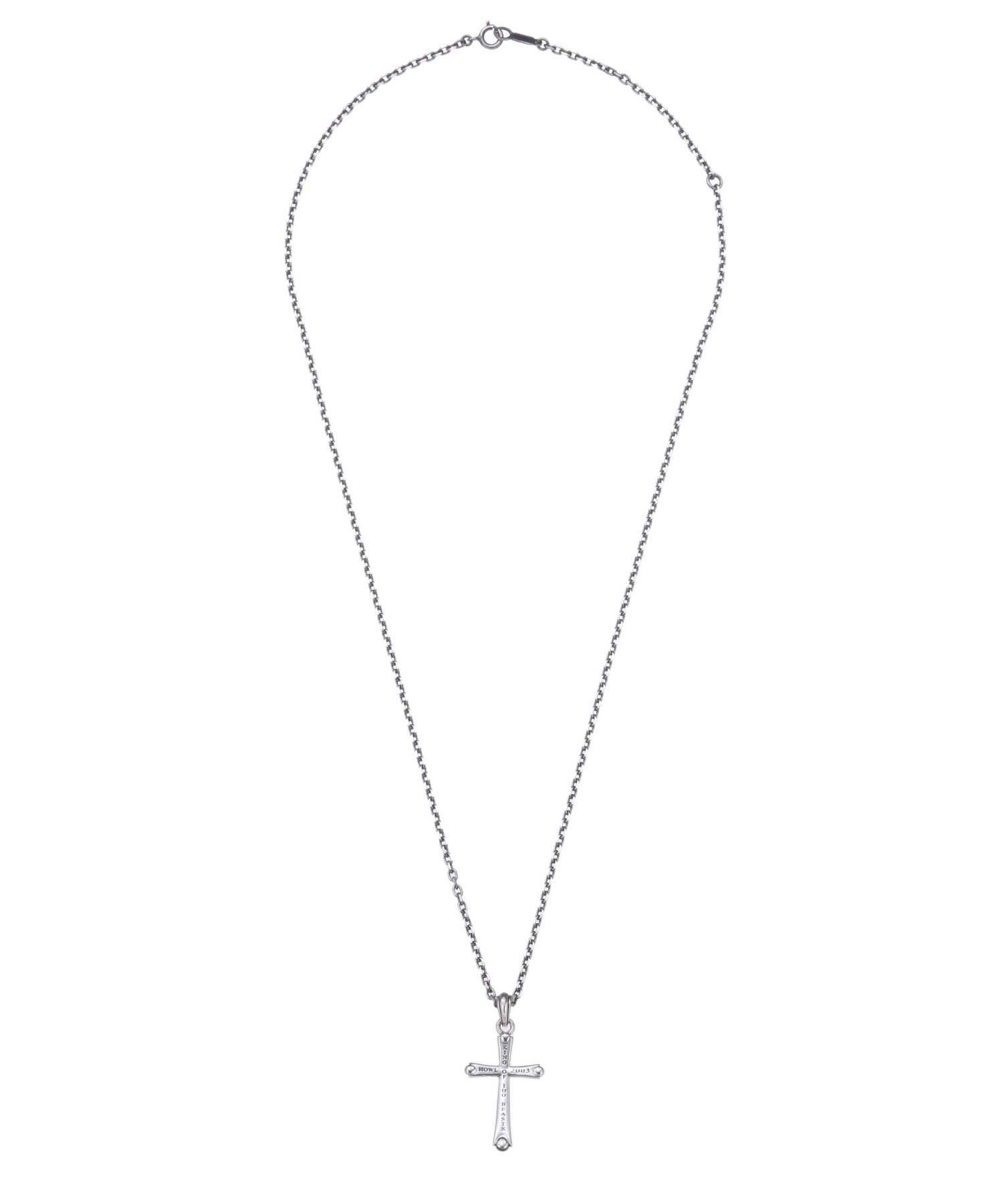 “HOWL”スレンダークロウクロスネックレス/シルバー925