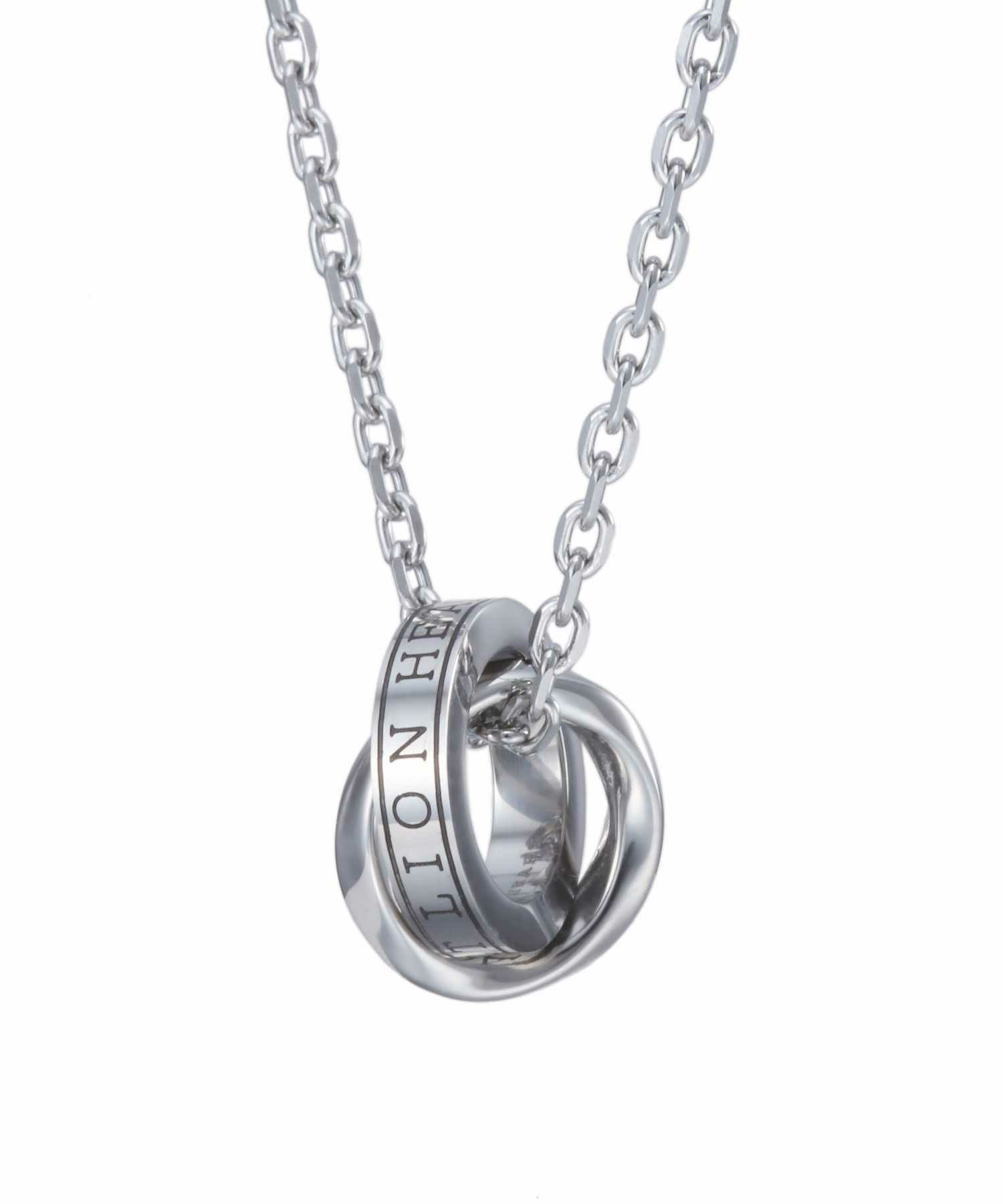 【限定展開】“LH-1”ロゴダブルリングネックレス（シルバー）/サージカルステンレス（金属アレルギー対応）