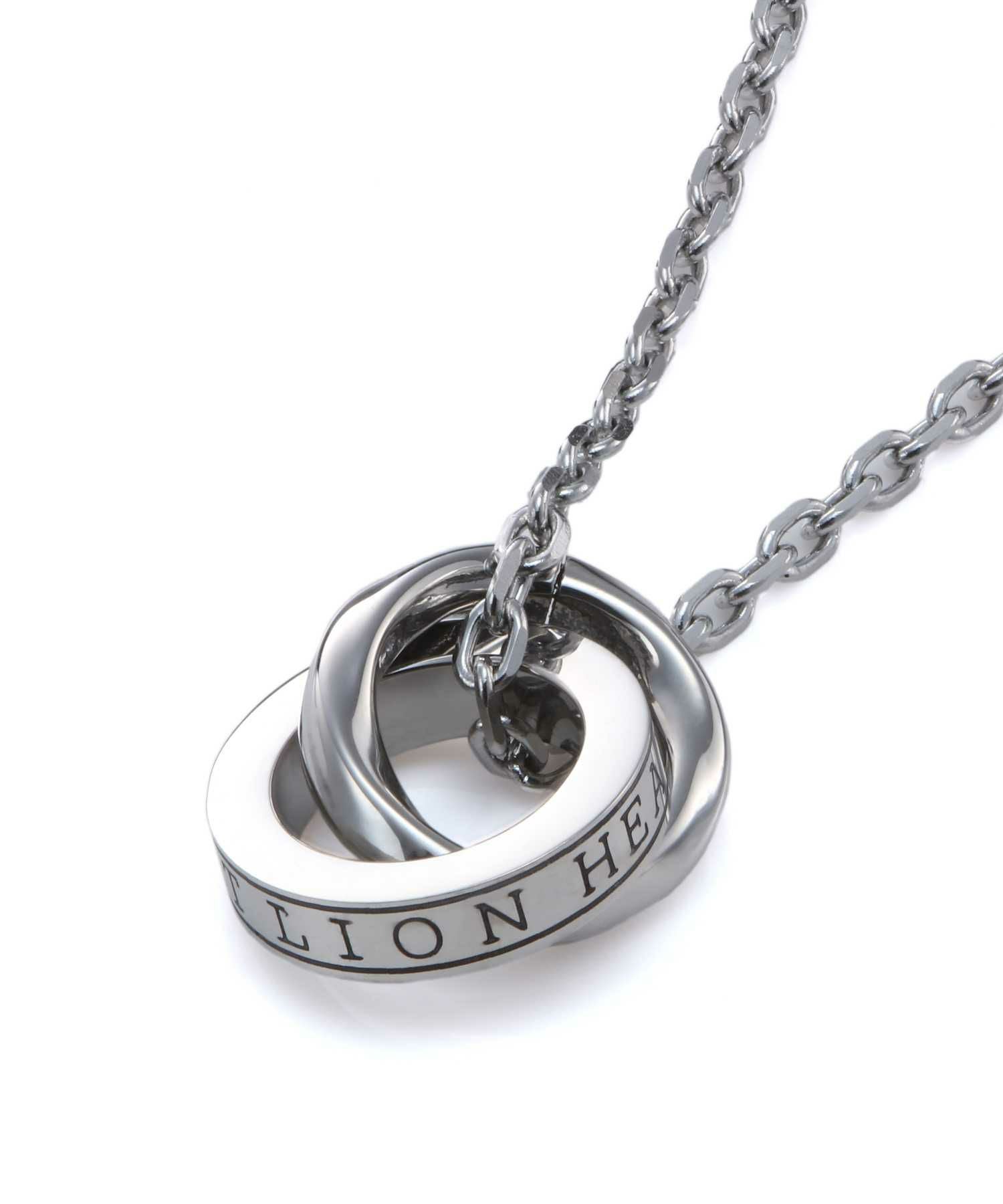 【限定展開】“LH-1”ロゴダブルリングネックレス（シルバー）/サージカルステンレス（金属アレルギー対応）