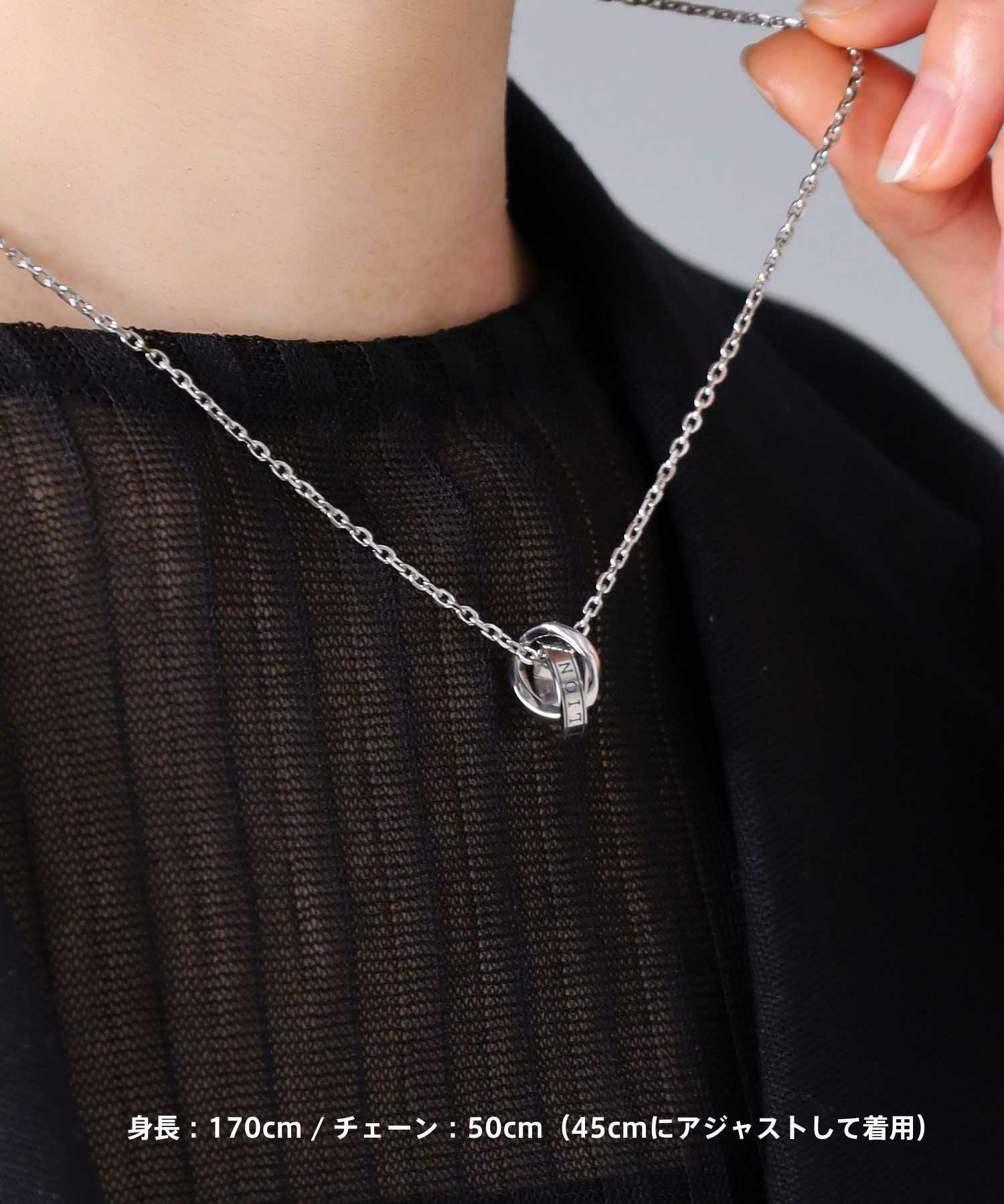 限定展開】“LH-1”ロゴダブルリングネックレス（シルバー）/サージカル