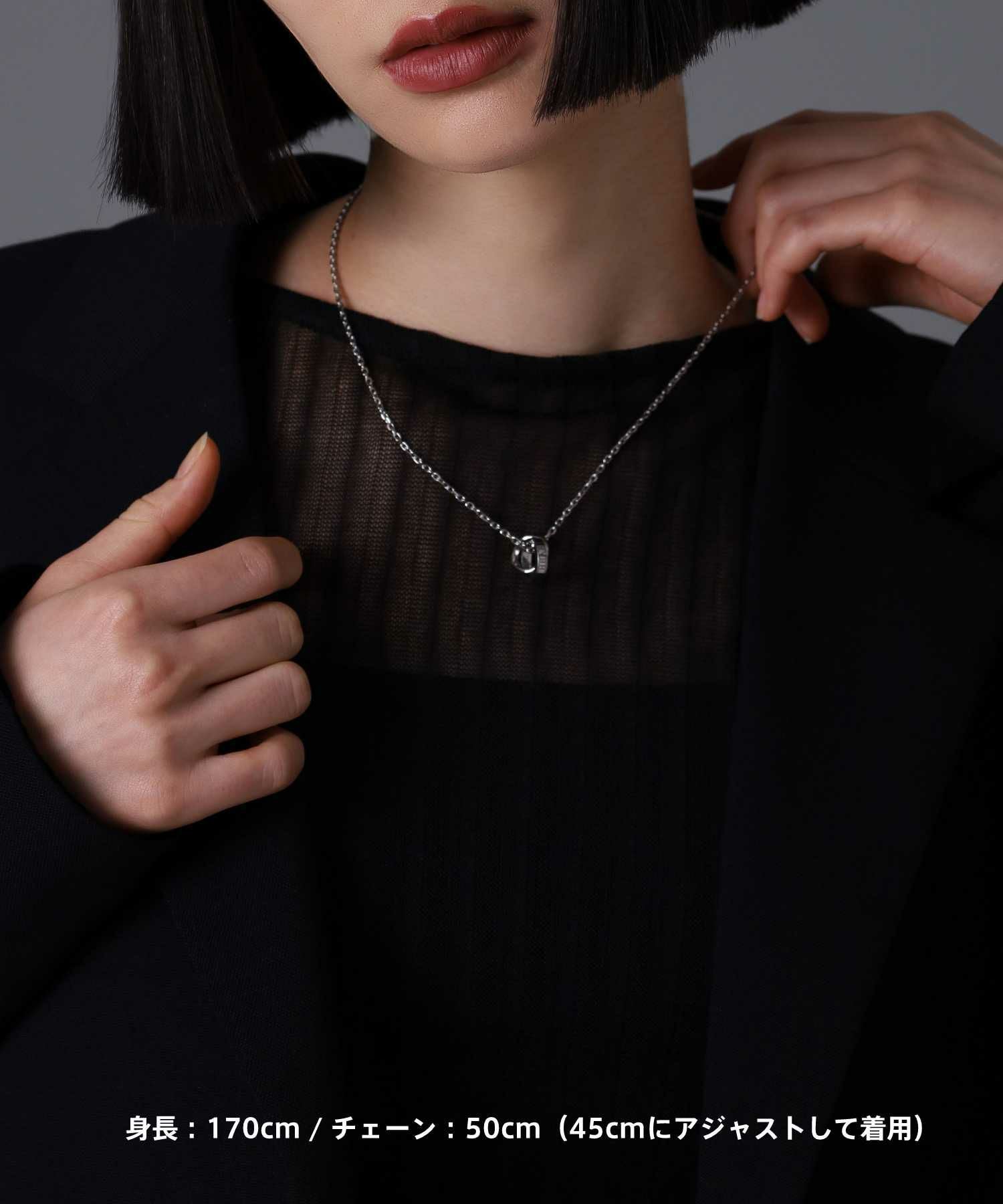 限定展開】“LH-1”ロゴダブルリングネックレス（シルバー）/サージカル