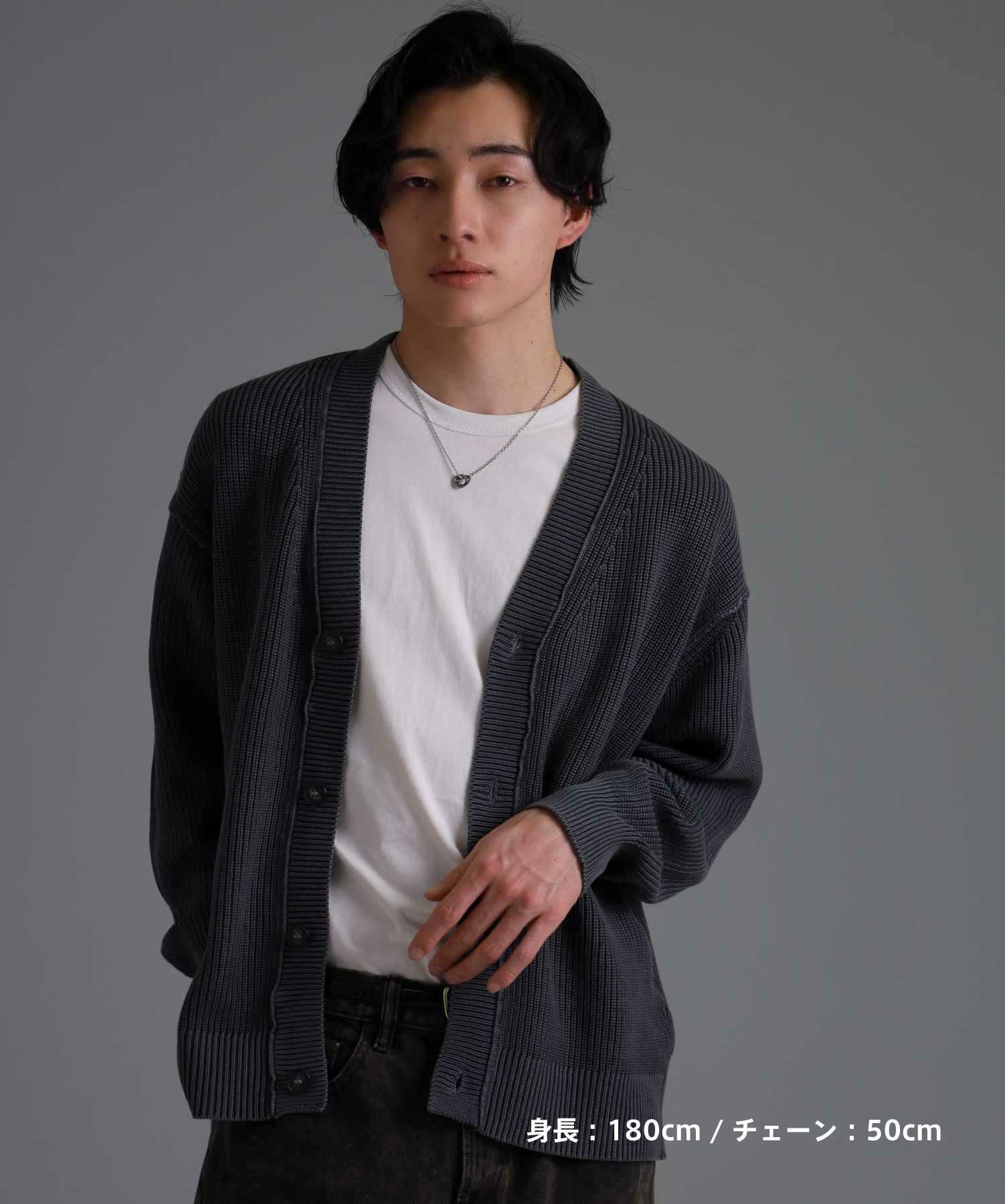 【限定展開】“LH-1”ラウンドタテガミダブルリングネックレス（シルバー×ライトブラック）/サージカルステンレス（金属アレルギー対応）