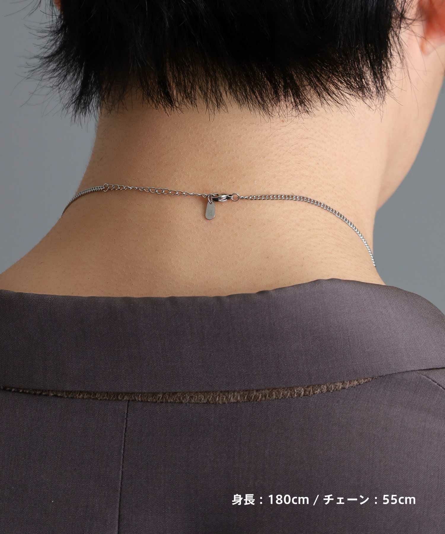 【ONLINE STORE 限定】“SAND”プレートネックレスネックレス（ダイヤモンドplus）/サージカルステンレス（金属アレルギー対応）