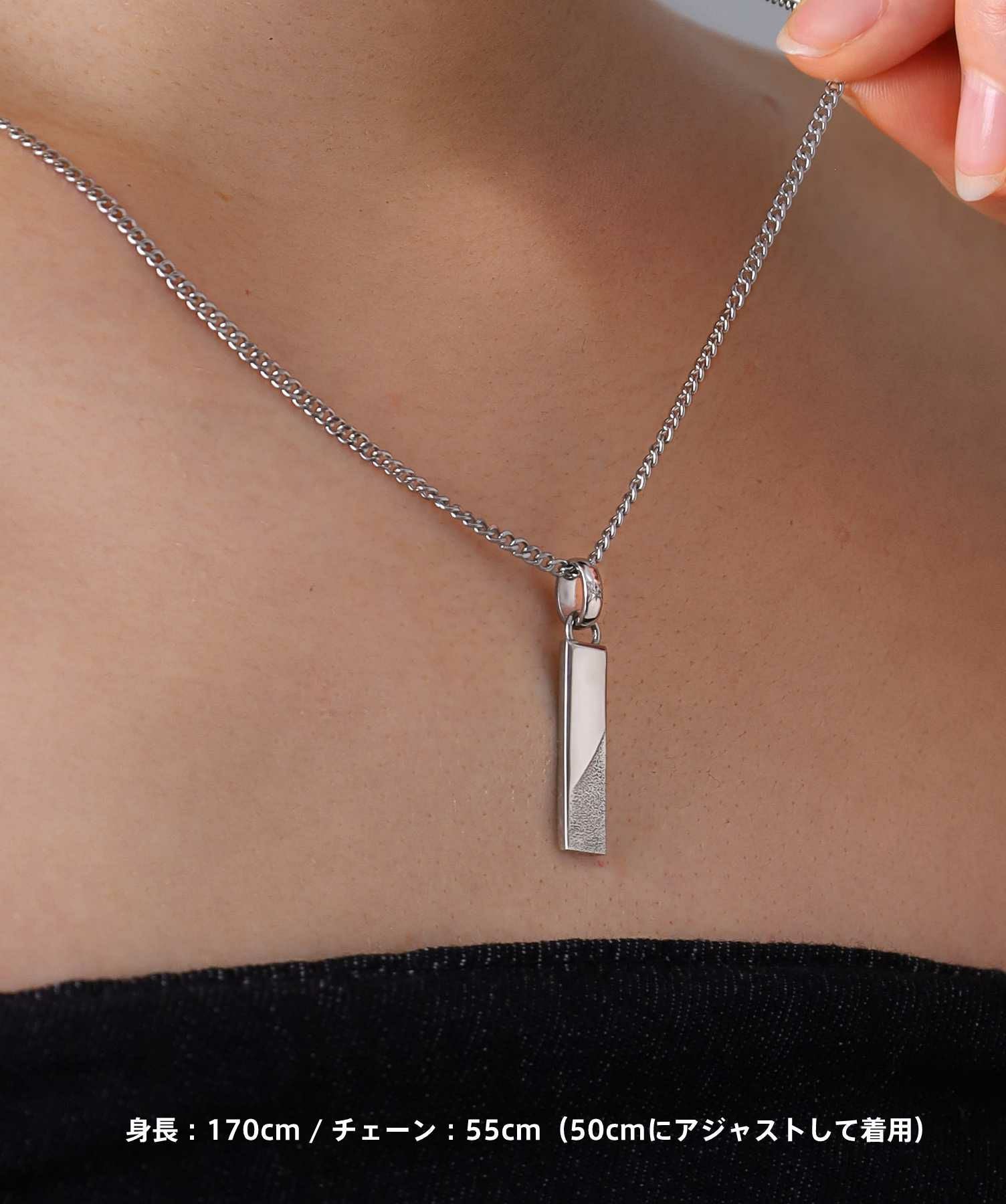 【ONLINE STORE 限定】“SAND”プレートネックレスネックレス（ダイヤモンドplus）/サージカルステンレス（金属アレルギー対応）