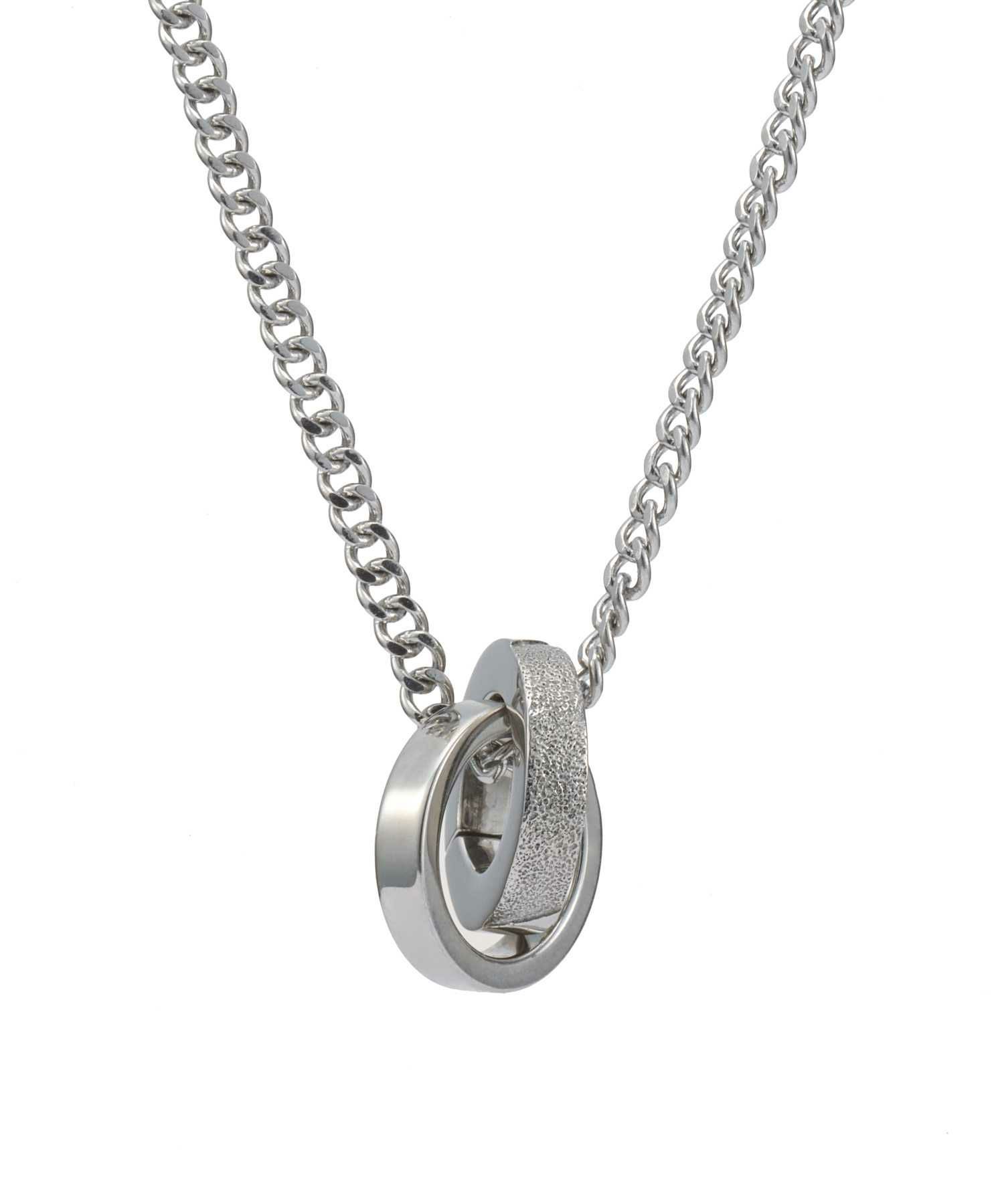 【ONLINE STORE 限定】“SAND”ダブルリングネックレス（ダイヤモンドplus）/サージカルステンレス（金属アレルギー対応）