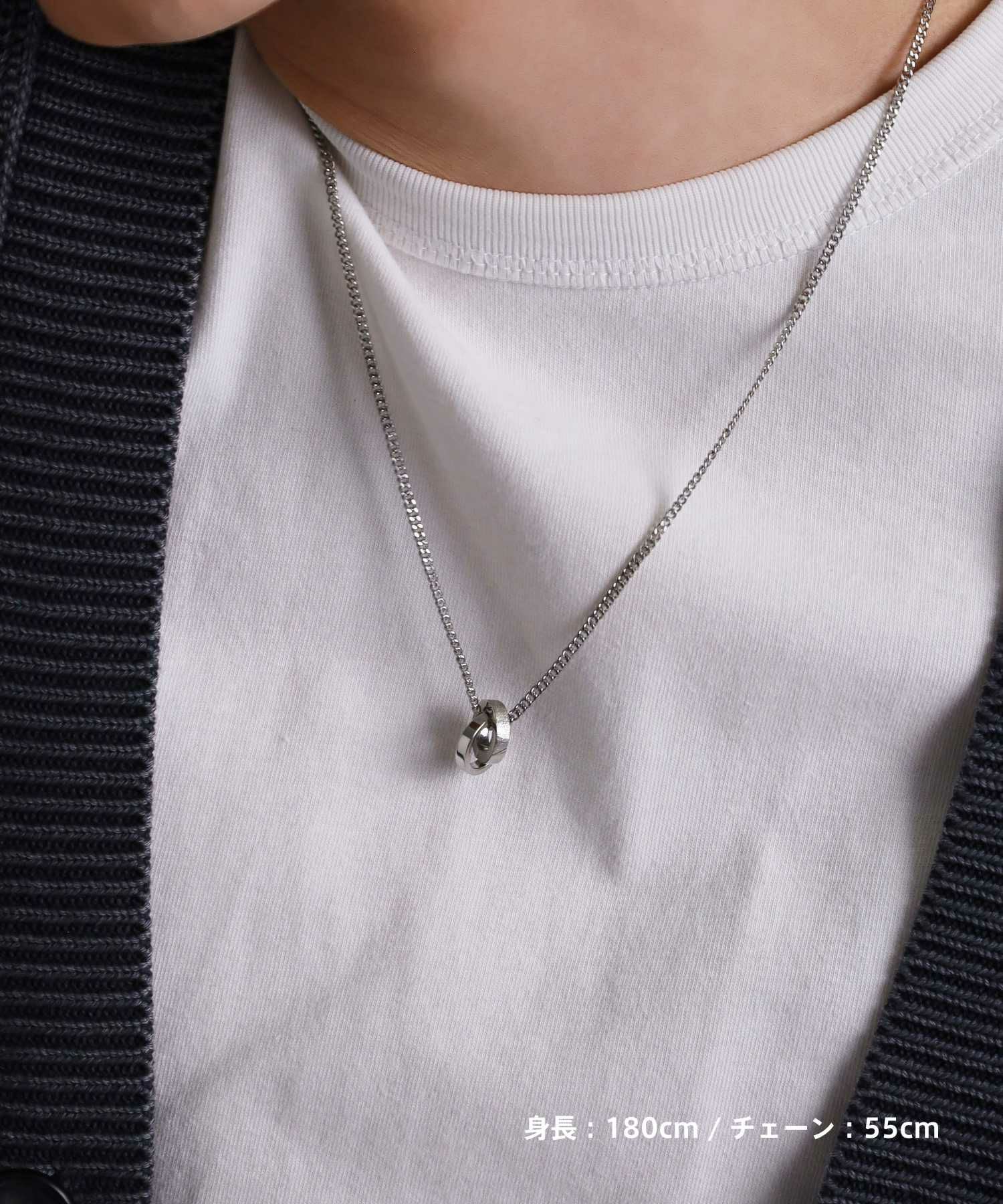 ONLINE STORE 限定】“SAND”ダブルリングネックレス（ダイヤモンドplus