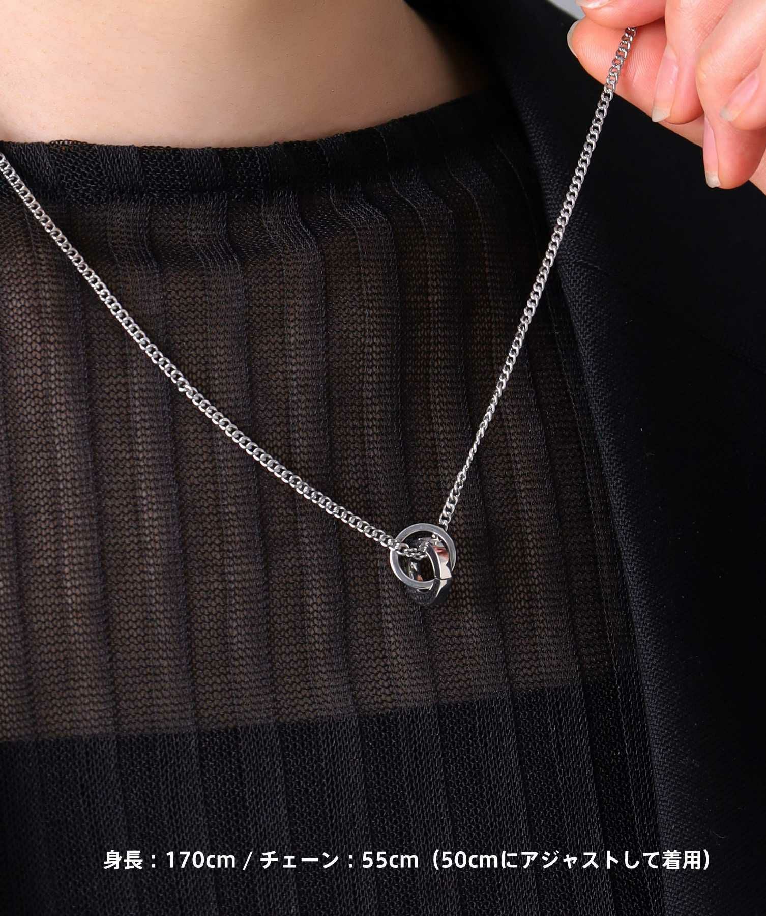 ONLINE STORE 限定】“SAND”ダブルリングネックレス（ダイヤモンドplus