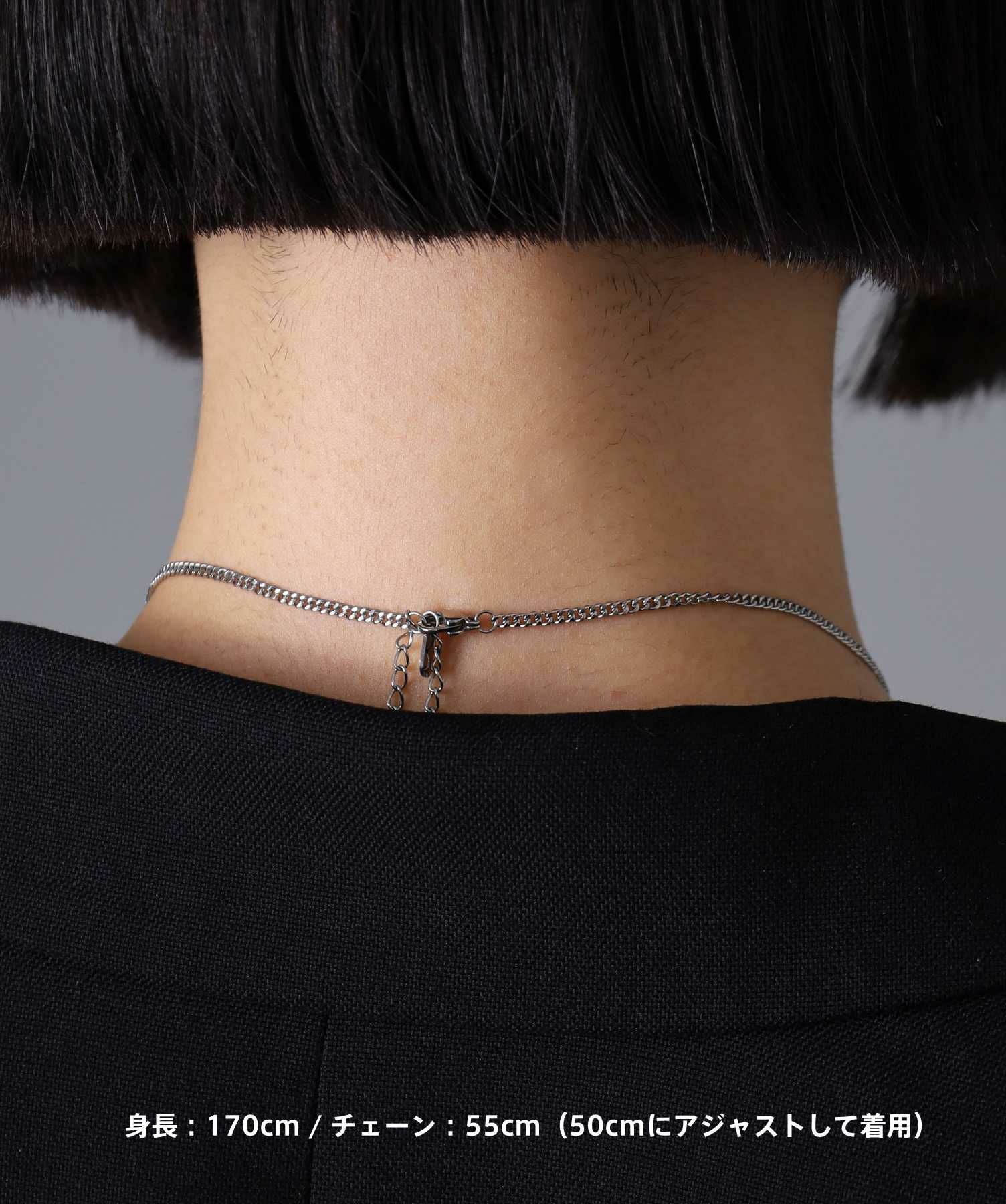 【ONLINE STORE 限定】“SAND”ダブルリングネックレス（ダイヤモンドplus）/サージカルステンレス（金属アレルギー対応）