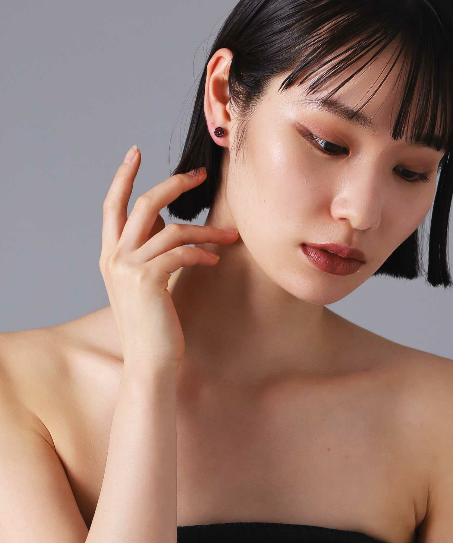 限定展開】“LH-1”ピースシンボルスタッズピアス/サージカルステンレス