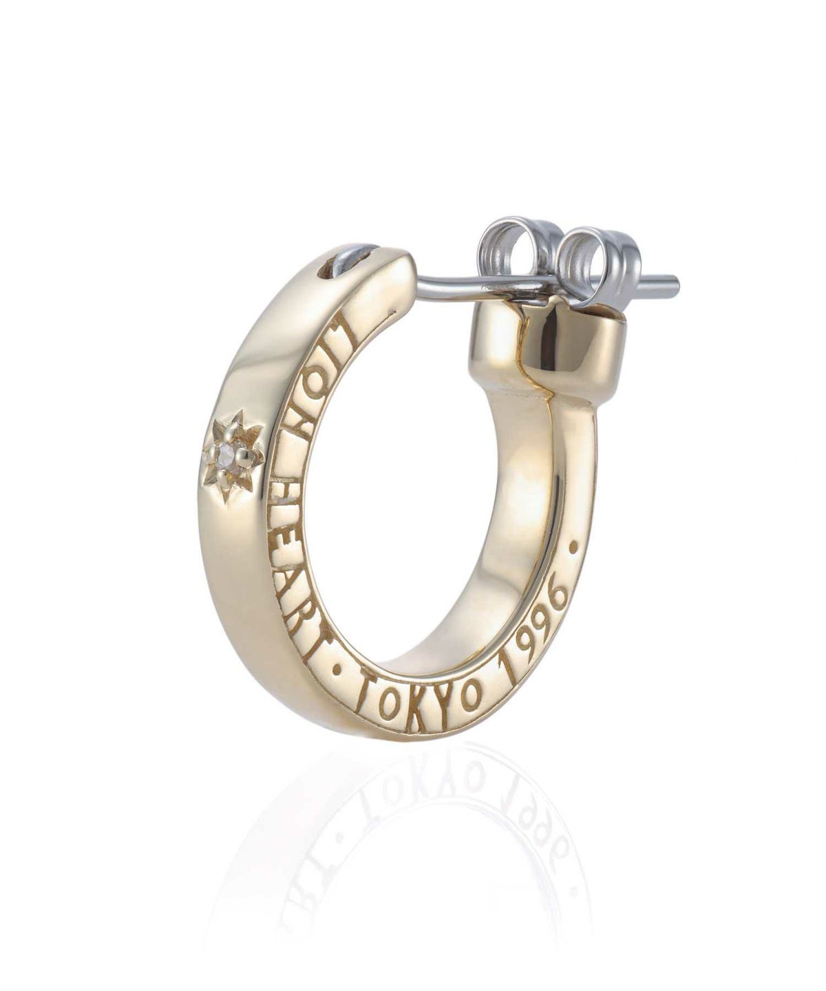 for Gift”クロッシングピアス（ELプレーンフープ/S SIZE）/K10ゴールド 