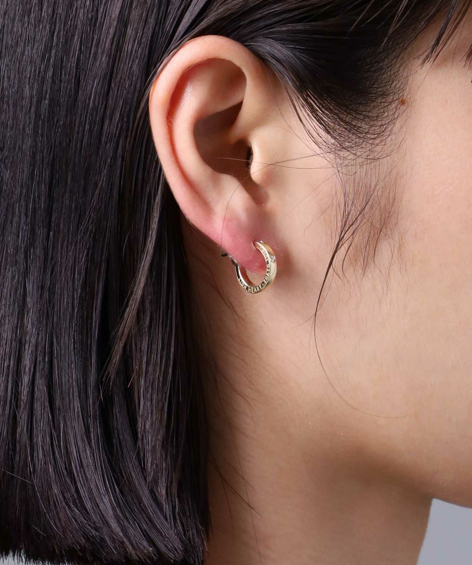 for Gift”クロッシングピアス（ELプレーンフープ/S SIZE）/K10ゴールド
