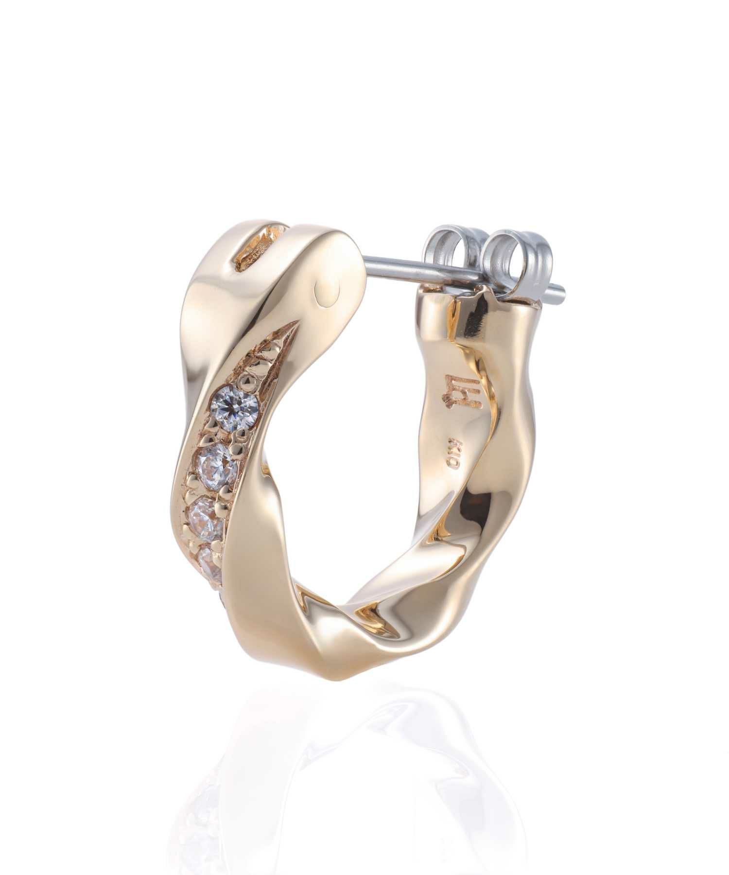 for Gift”クロッシングピアス（ツイスト&ジルコニア）/シルバー925