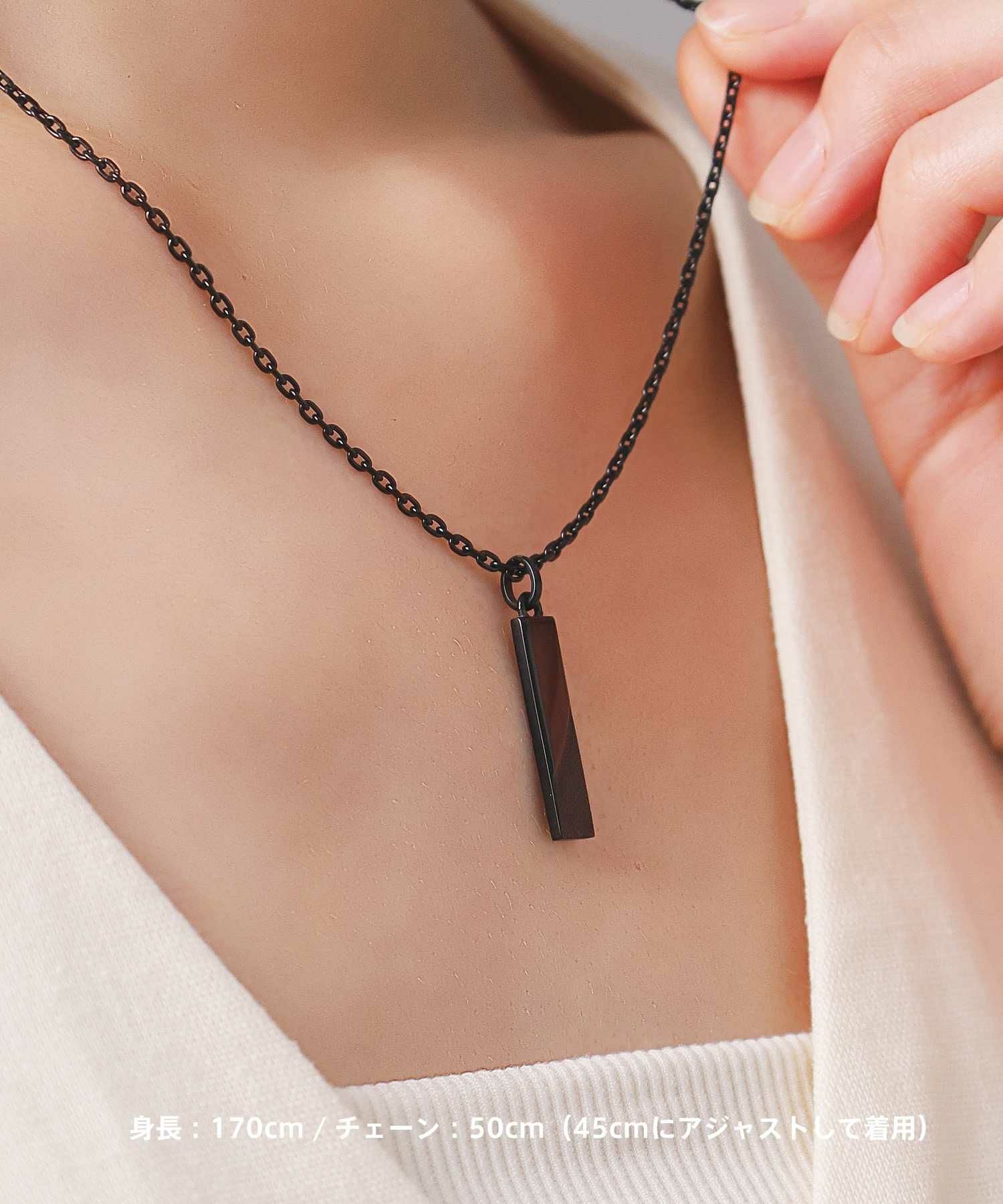限定展開】“SAND”プレートネックレス（ブラック）/サージカル