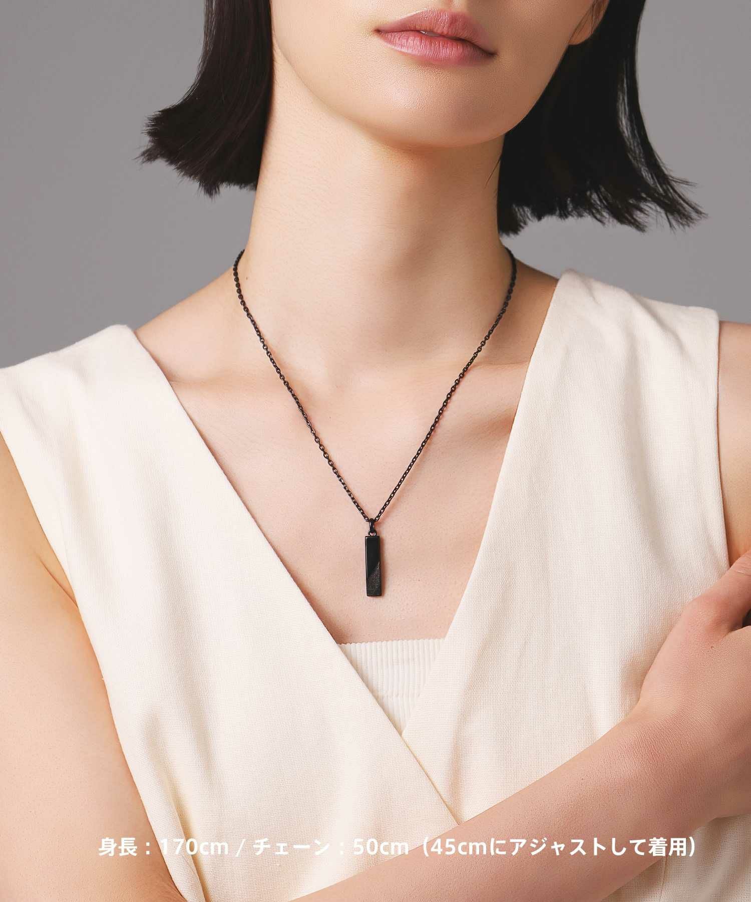 限定展開】“SAND”プレートネックレス（ブラック）/サージカル