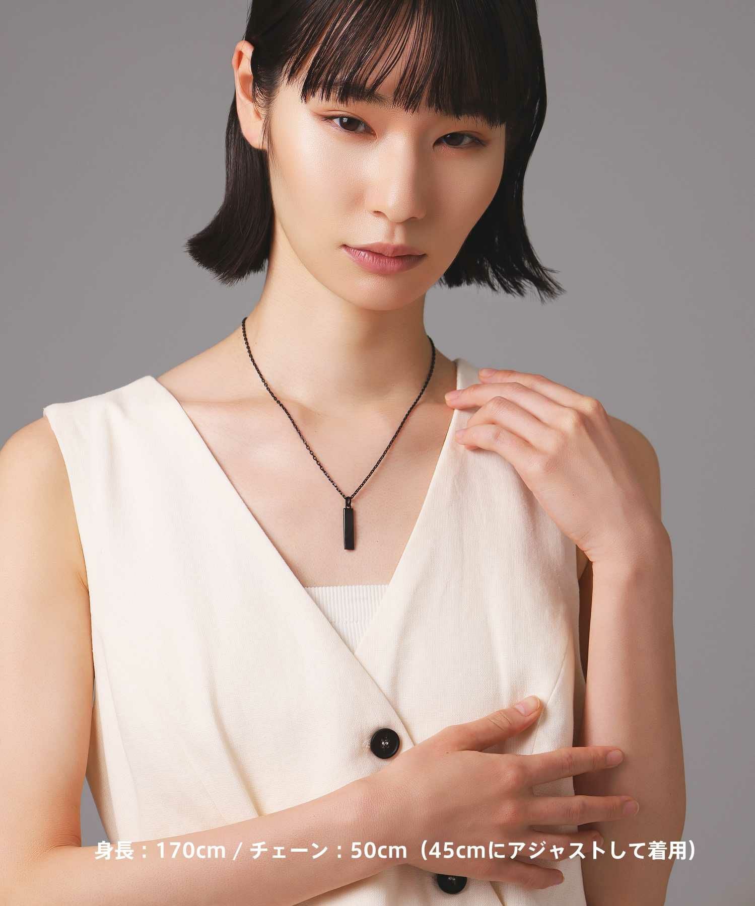 限定展開】“SAND”プレートネックレス（ブラック）/サージカル