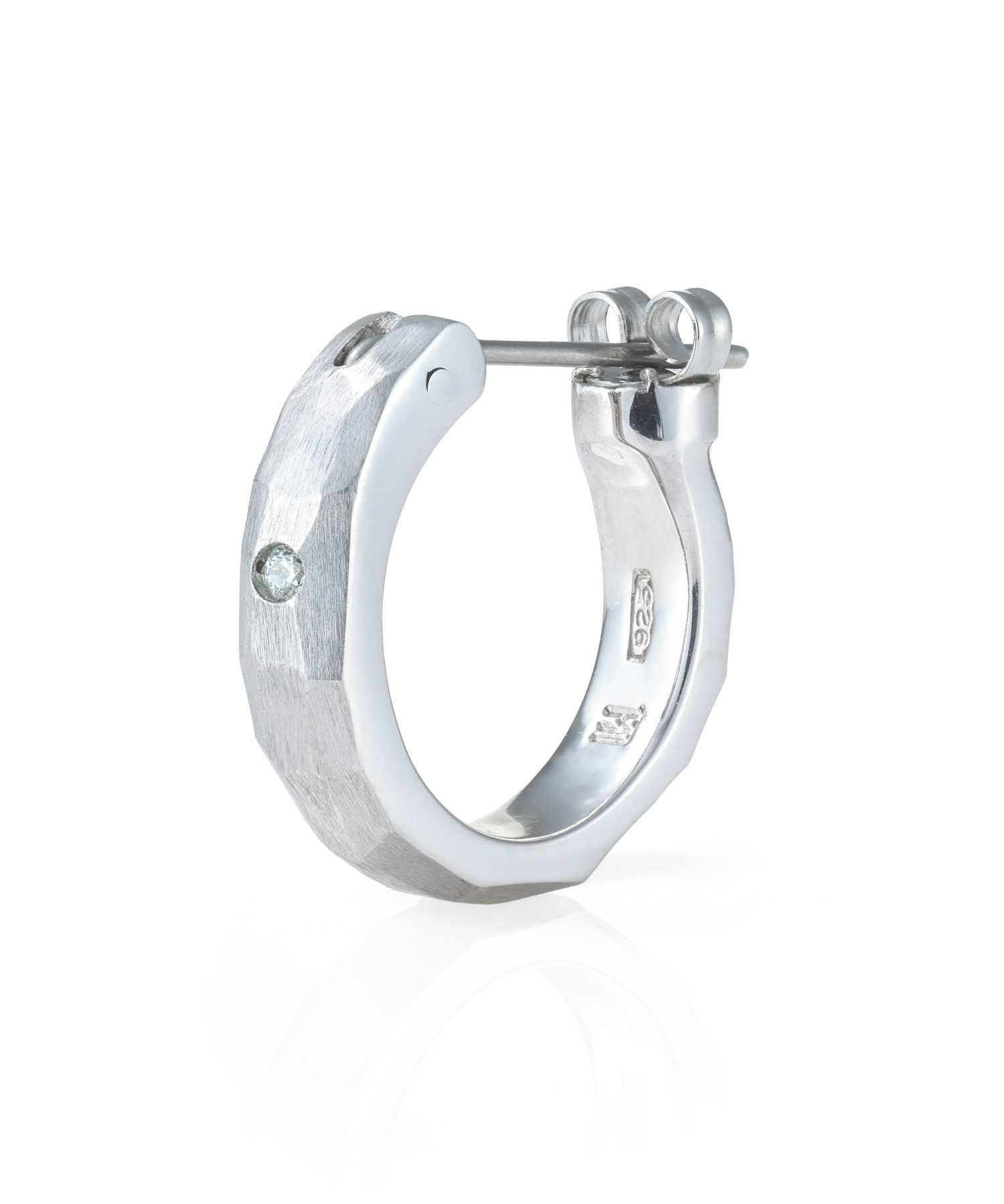 新品未使用 LION HEART クロッシングピアス 片耳ピアス シルバー925 for Gift”クロッシングピアス（クラフトテクスチャー）/シルバー925