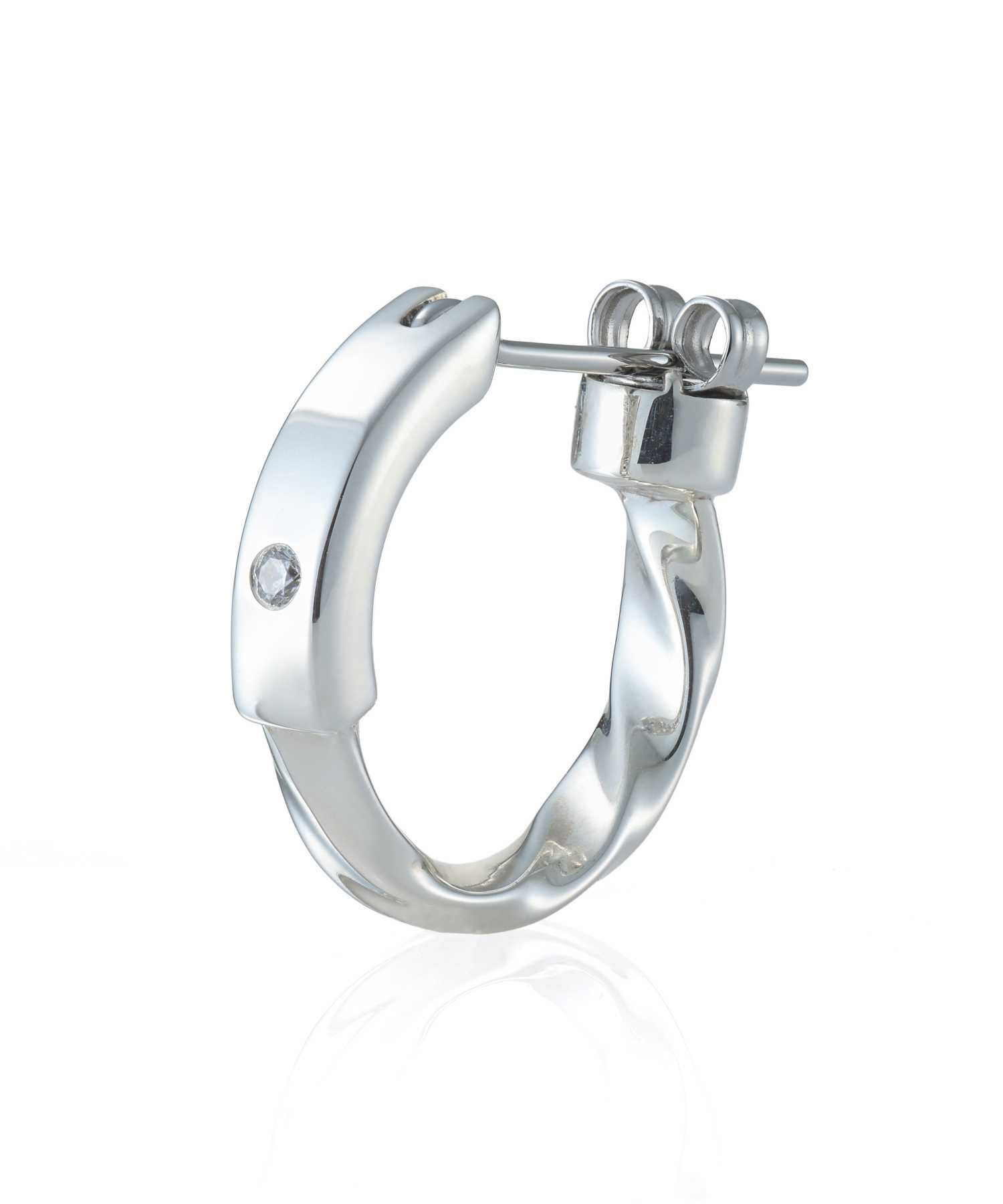 for Gift”クロッシングピアス（ツイスト&ジルコニア）/シルバー925