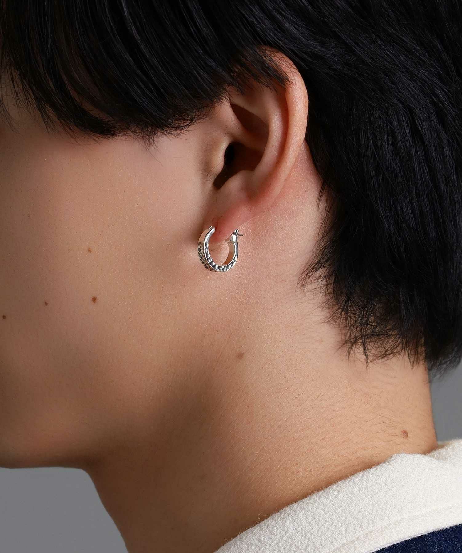 for Gift”クロッシングピアス（ハンマーテクスチャー）/シルバー925