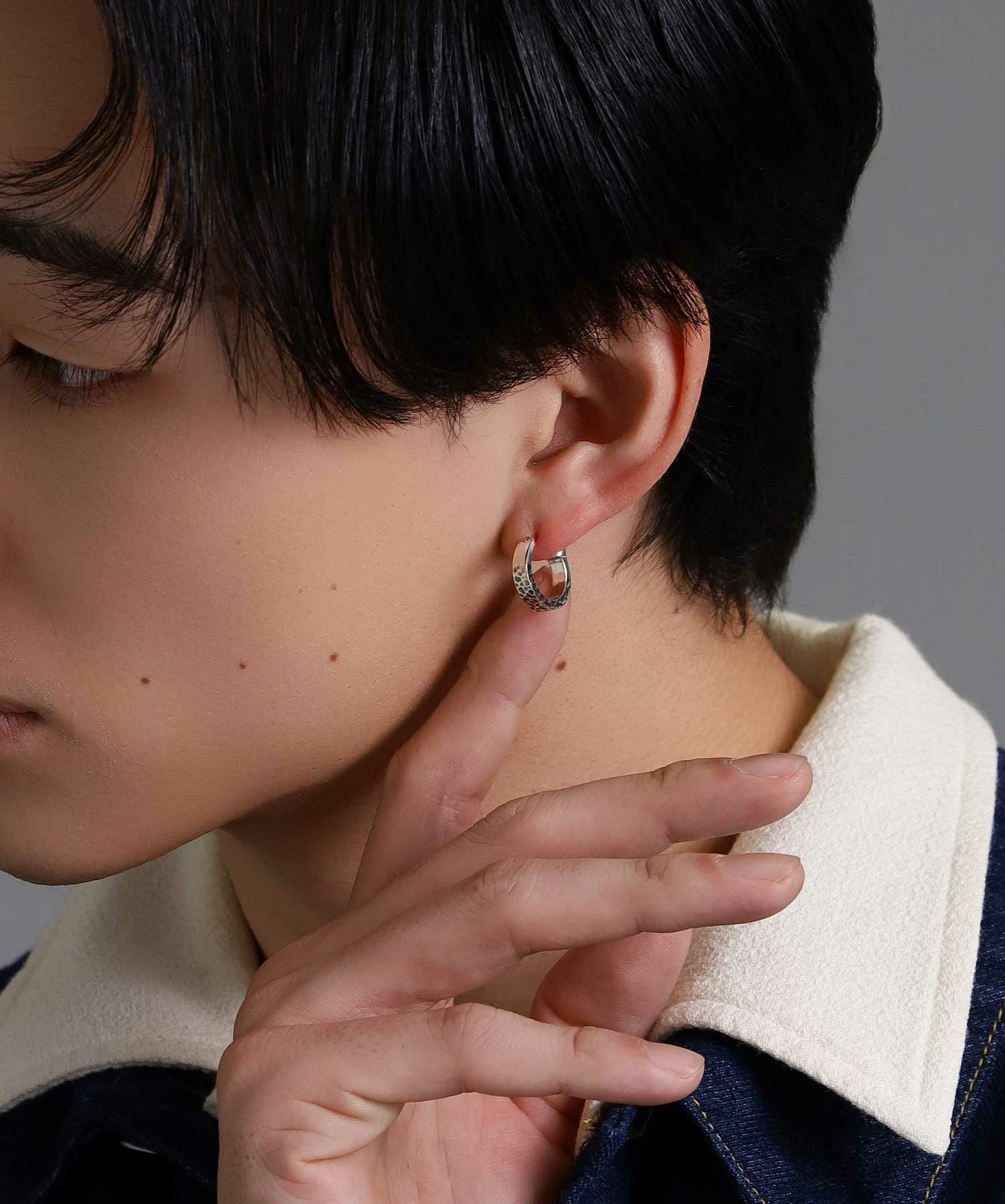 for Gift”クロッシングピアス（ハンマーテクスチャー）/シルバー925