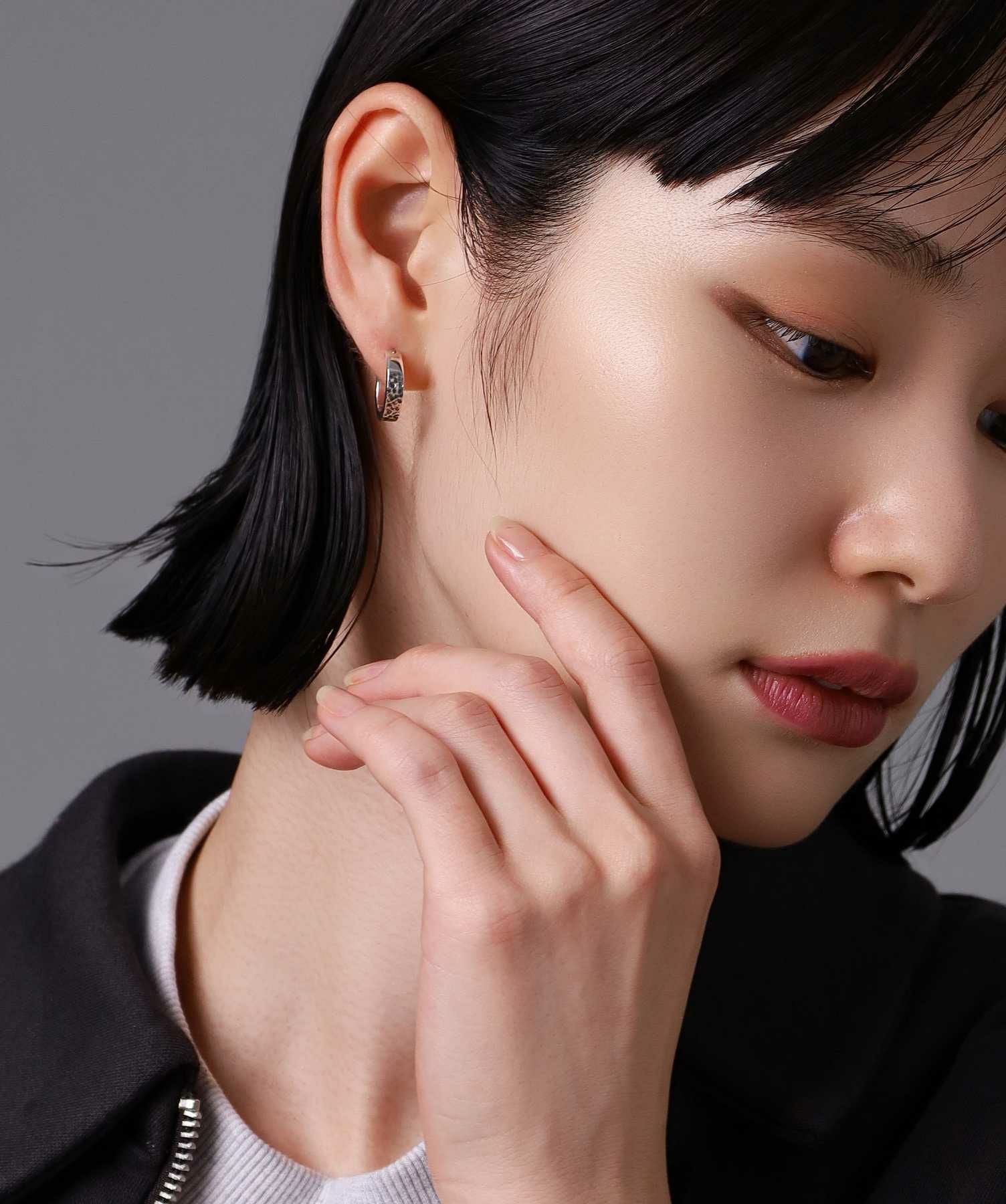 for Gift”クロッシングピアス（ハンマーテクスチャー）/シルバー925